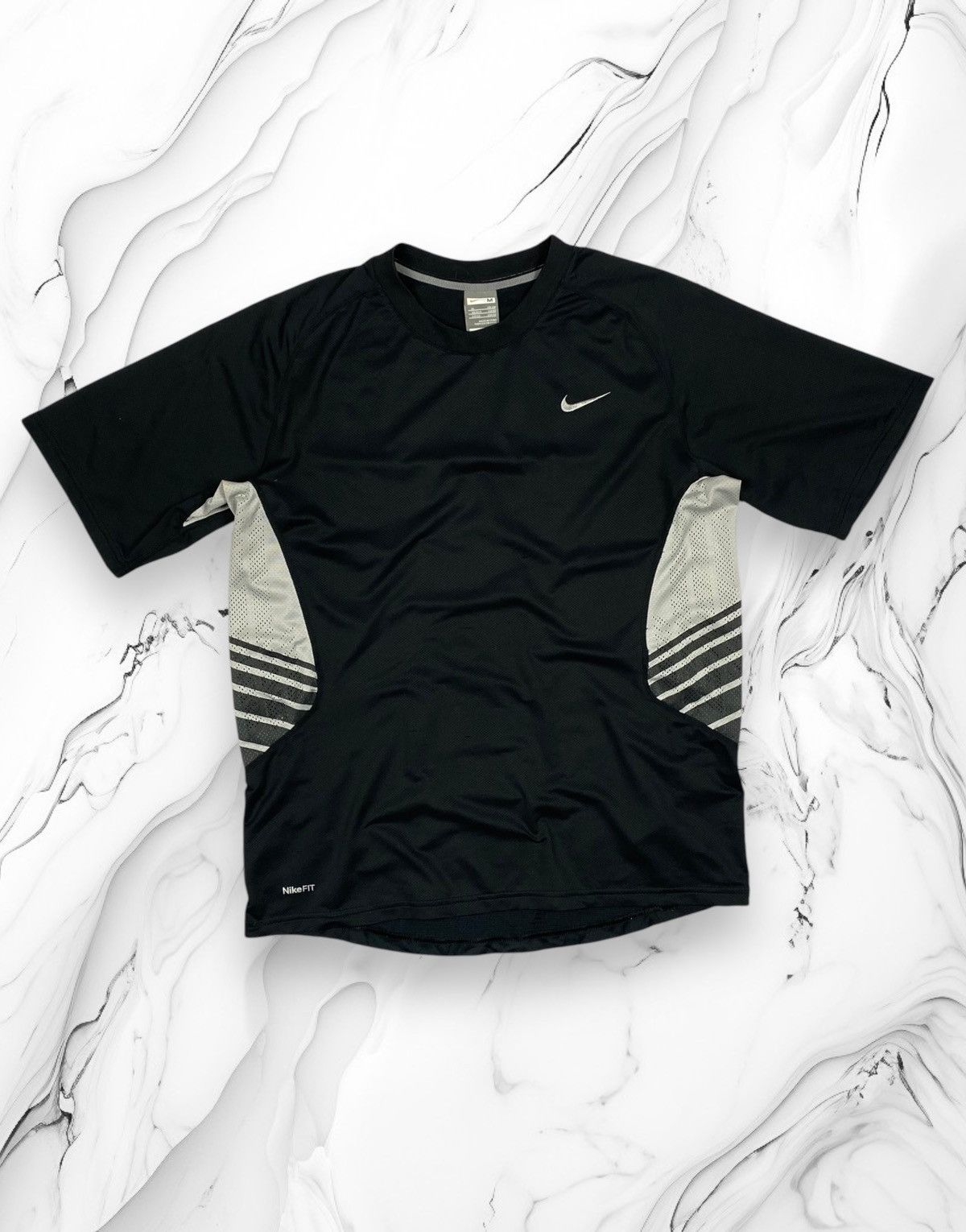 Nike × Vintage Vintage 00s Nike Y2K Drill Tee Size US M / EU 48-50 / 2 - 1 Thumbnail