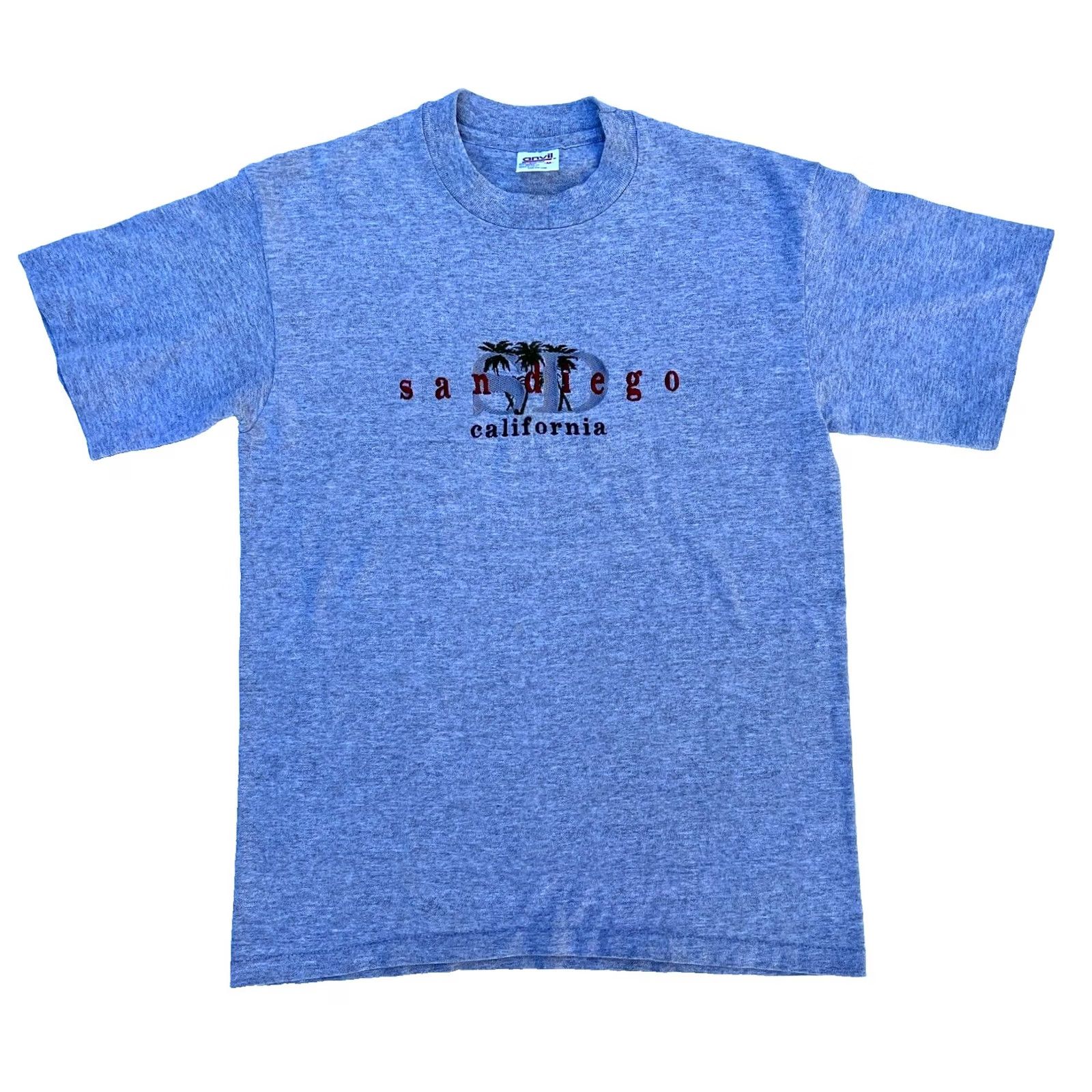 Anvil VINTAGE Anvil T-Shirt Unisex Adults Short Sleeve Crew Neck Gray 90s San Diego California Size M Size US M / EU 48-50 / 2 - 2 Thumbnail
