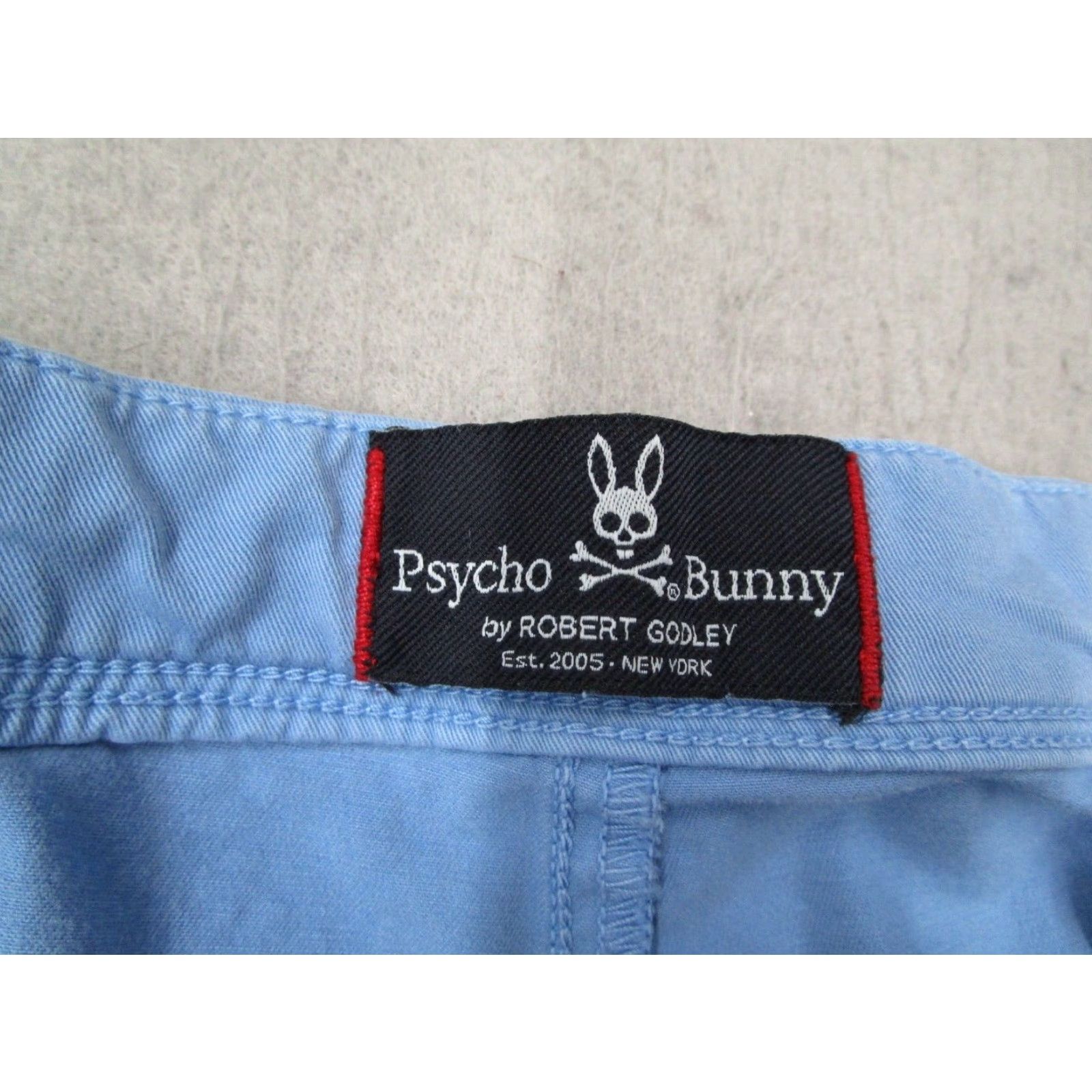 Psycho Bunny Psycho Bunny Mens Blue Cotton Blend Chino Shorts 40 Adjustable Waist Casual Golf Travel Size US 40 / EU 56 - 2 Thumbnail