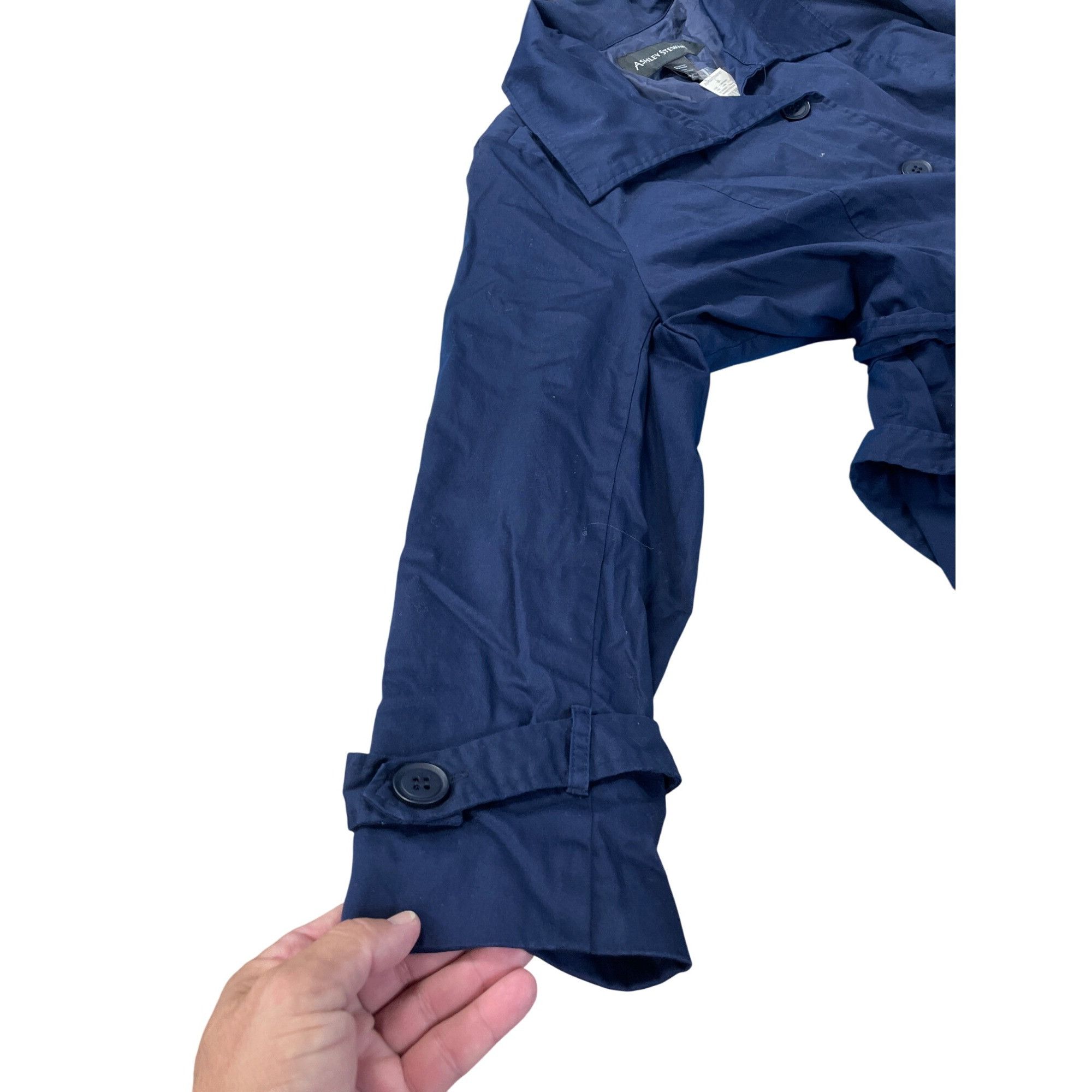 Other Ashley Stewart Womens Navy Blue trench peacock Coat Size 26 Size 4XL / US 24-26 - 3 Thumbnail