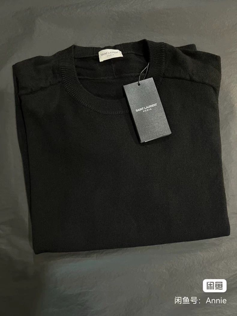 Saint Laurent Paris Saint Laurent Paris Black round neck sweater-2506 Size US M / EU 48-50 / 2 - 3 Thumbnail