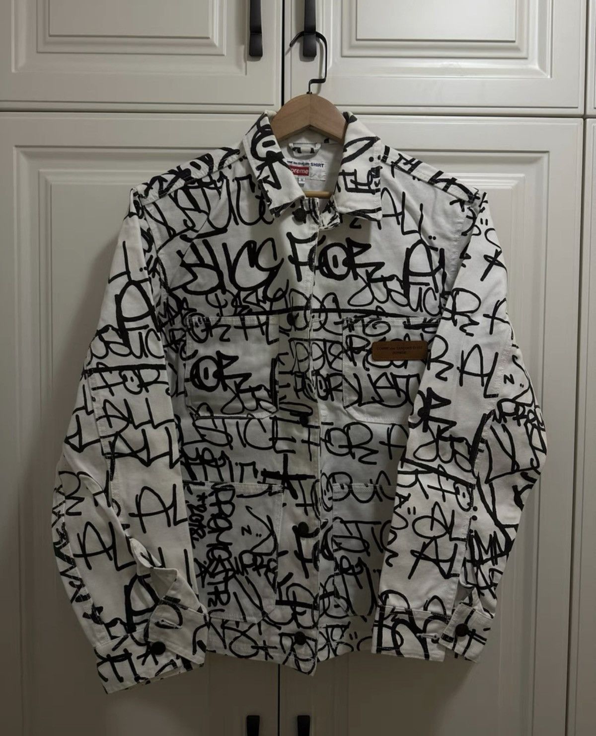 Supreme Supreme comme cdg shirt printed canvas chore coat jacket Size US M / EU 48-50 / 2 - 1 Thumbnail