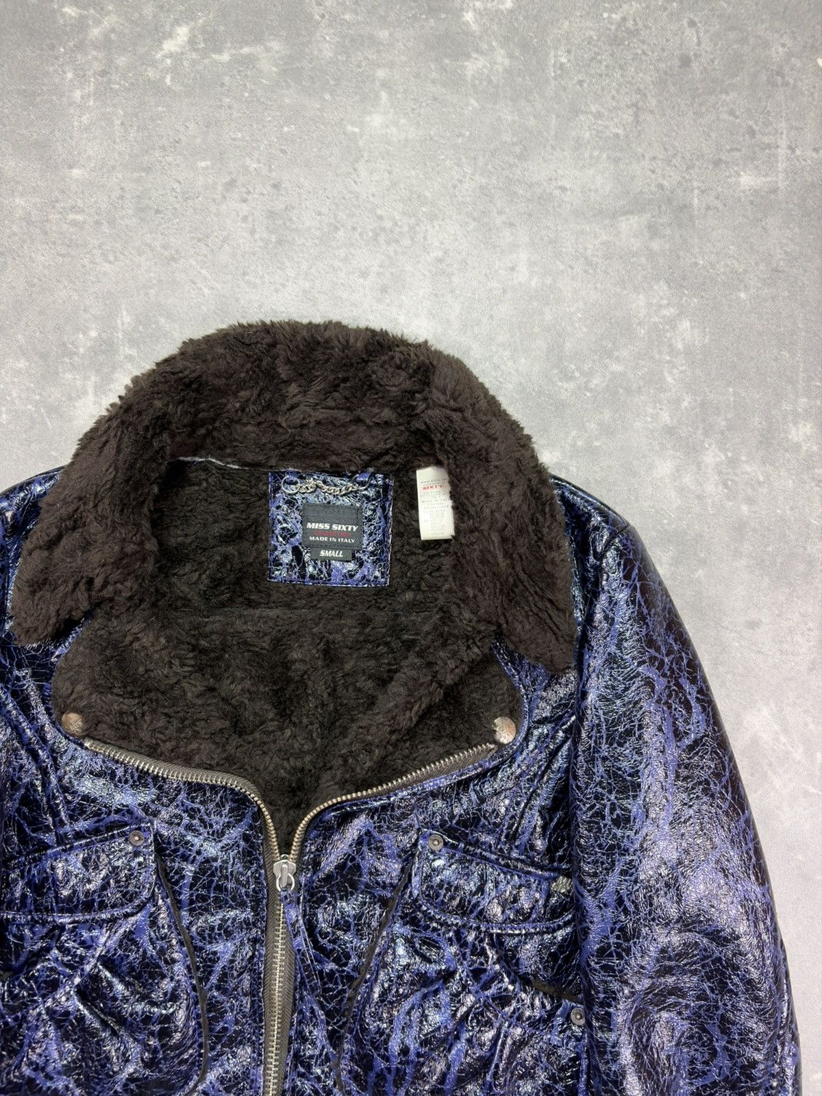 Miss Sixty 00s Miss Sixty Faux Fur Lined Shirt Cropped Biker Jacket S Size S / US 4 / IT 40 - 5 Thumbnail