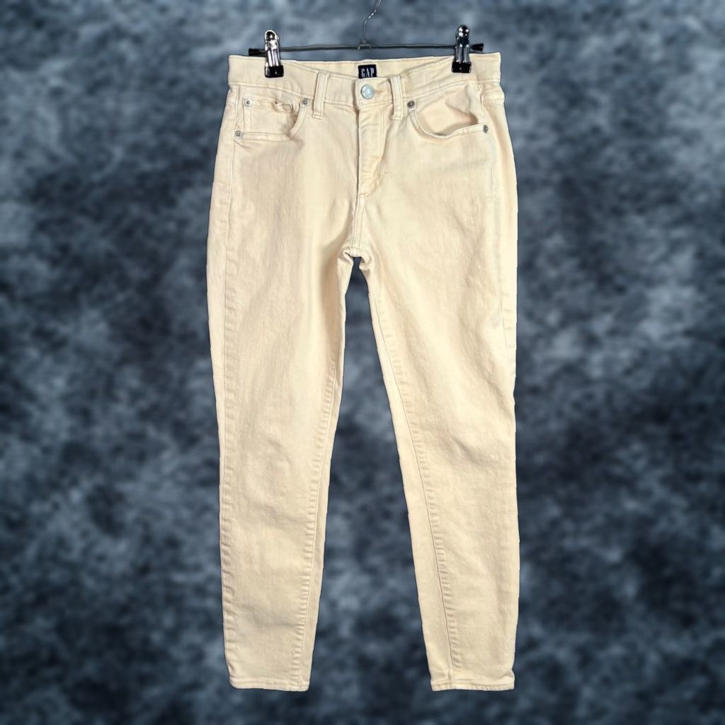 Gap Gap Denim Jeans Womens Size 25 Cream True Skinny Stretchy Casual Pants Size 26" / US 2 / IT 38 - 1 Thumbnail