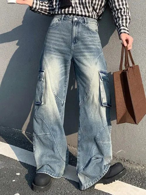 Designer washed faded cleanfit yuppie bootcut cargo pants Size US 32 / EU 48 - 3 Thumbnail