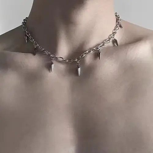 Jewelry Spiked Chain Link Necklace Size ONE SIZE - 3 Thumbnail