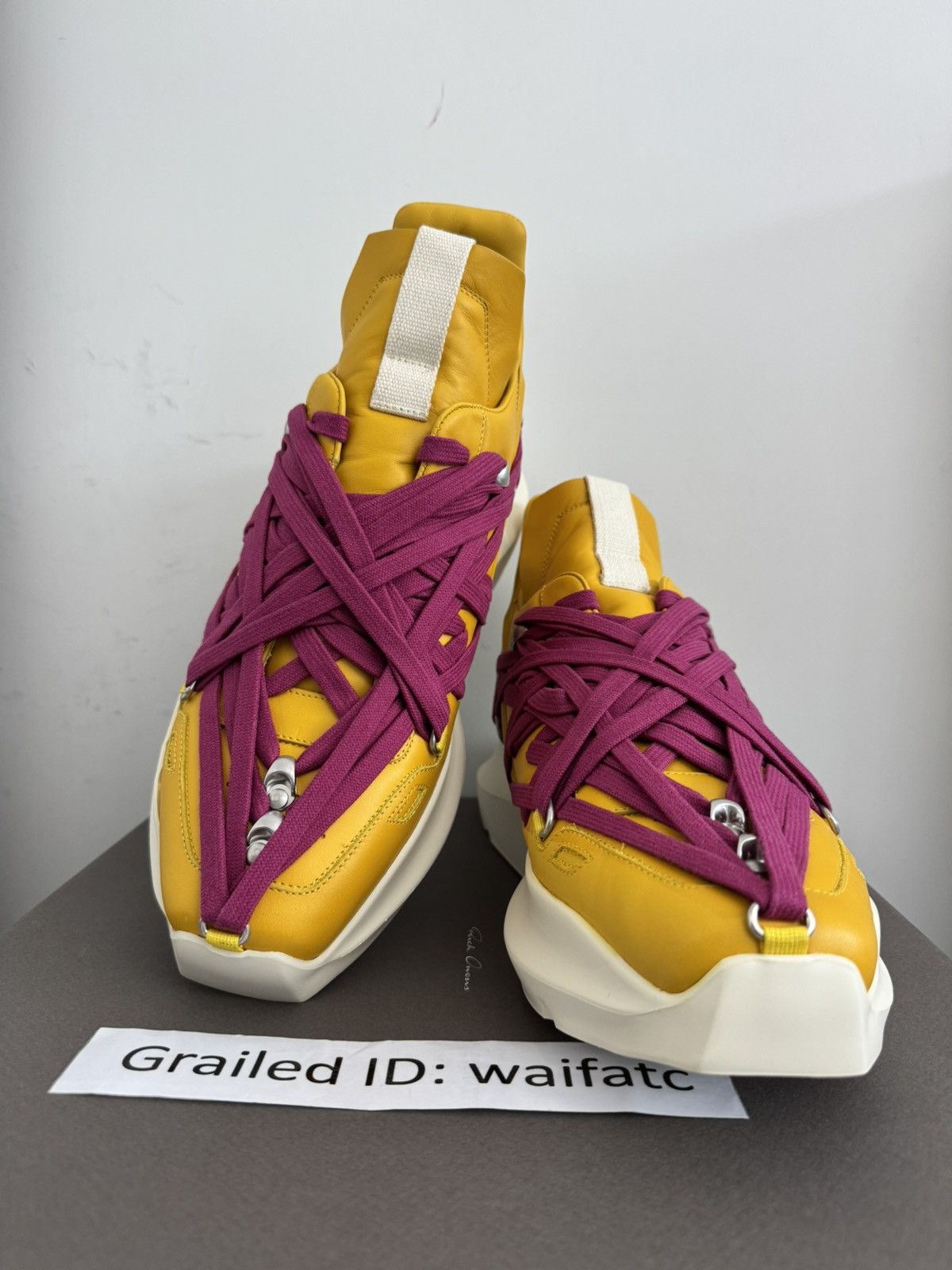 Rick Owens RICK OWENS LEATHER LEMON MEGA LACE GETH RUNNERS Size US 9 / EU 42 - 3 Thumbnail