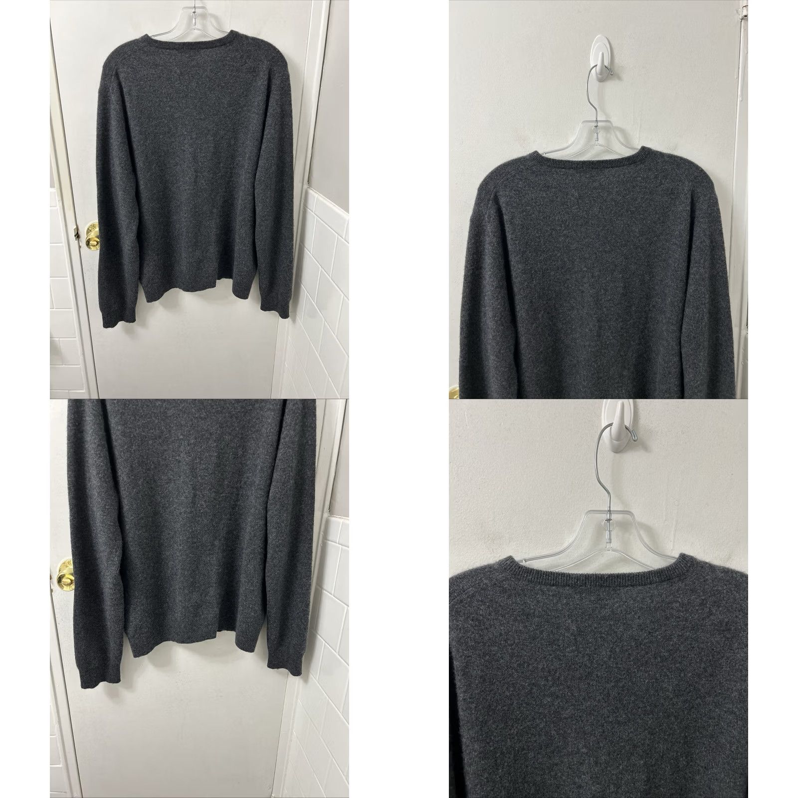 J.Crew J Crew Cashmere Sweater Mens Large Charcoal Grey V Neck Pullover L/S Italian Size US L / EU 52-54 / 3 - 8 Thumbnail