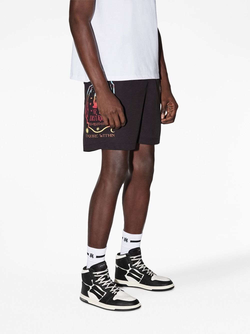 Amiri o1orln1025 Fortune Logo-Print Swimming Trunks Shorts Black Size US 32 / EU 48 - 3 Thumbnail