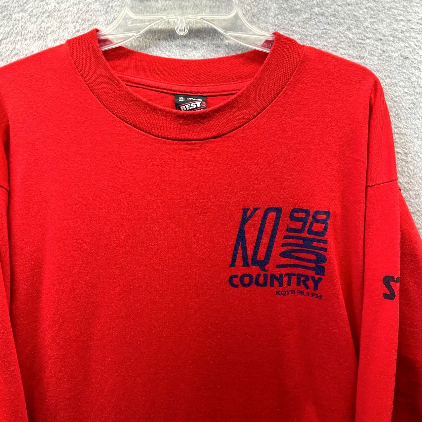 Fruit Of The Loom VINTAGE Fruit of the Loom Shirt Mens XL Red Single Stitch Country 80s Size US XL / EU 56 / 4 - 2 Thumbnail