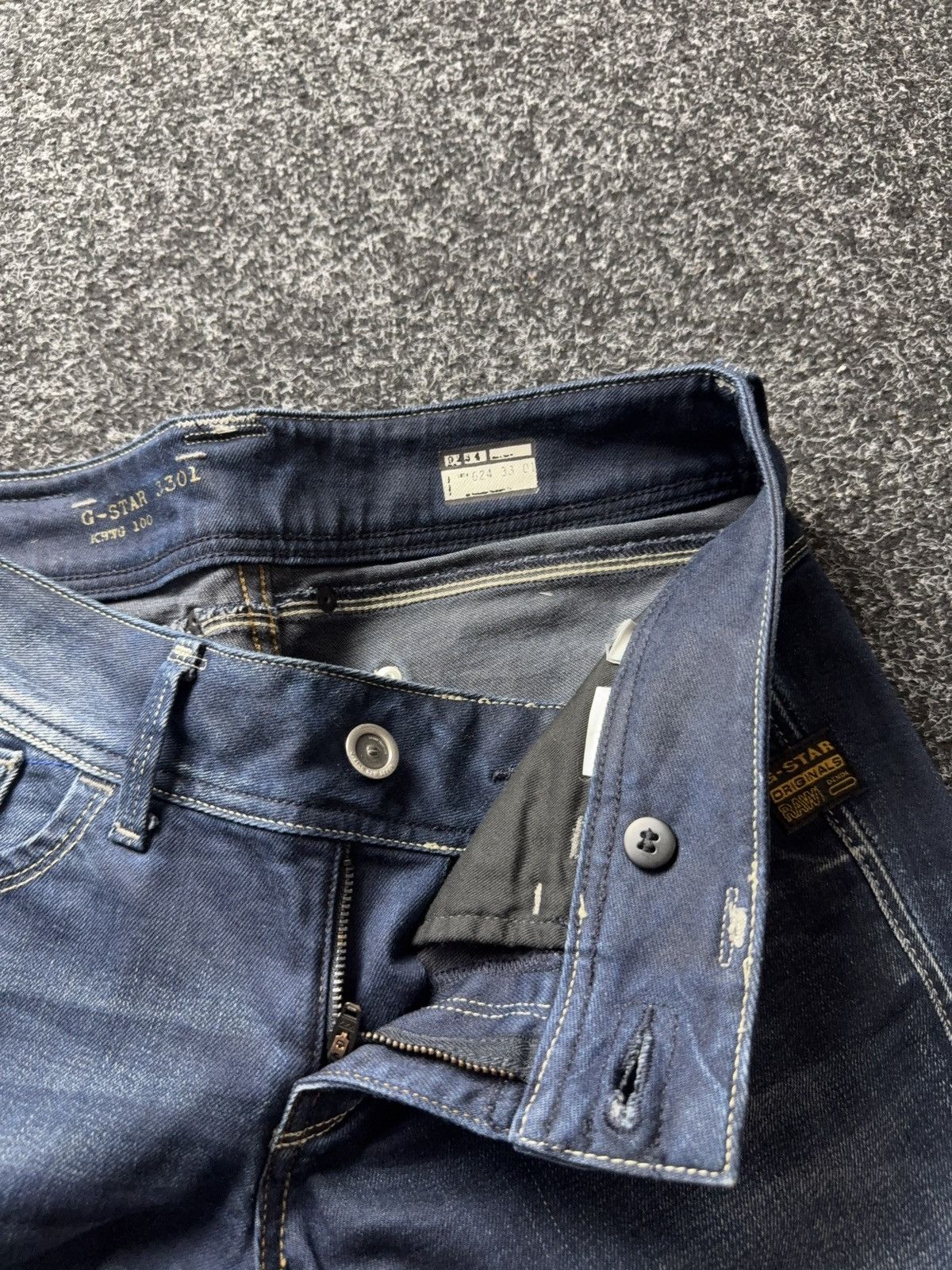 G-Star ⚡️Y2K Vintage G-Star RAW 3301 Slim Denim Jeans Dark Wash Size 31" - 10 Thumbnail