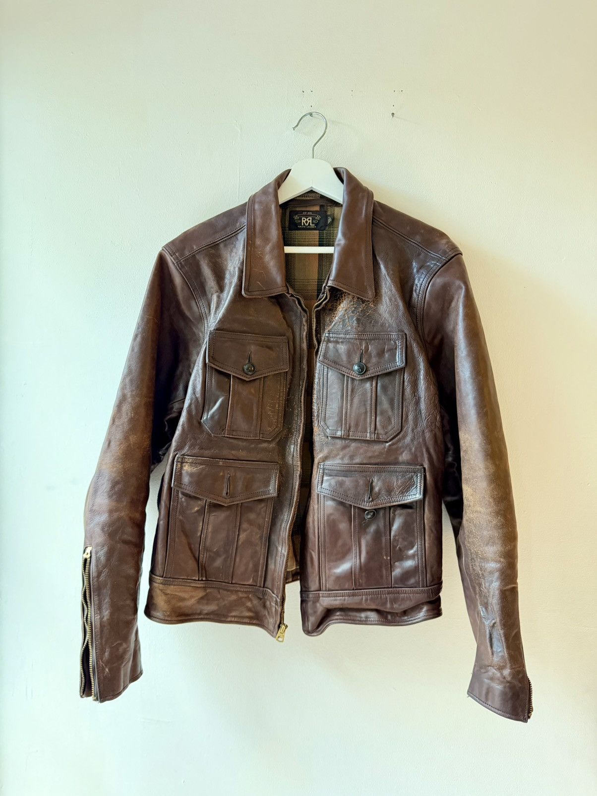 RRL Ralph Lauren RRL Fenton Brown Leather Jacket Size US L / EU 52-54 / 3 - 1 Thumbnail