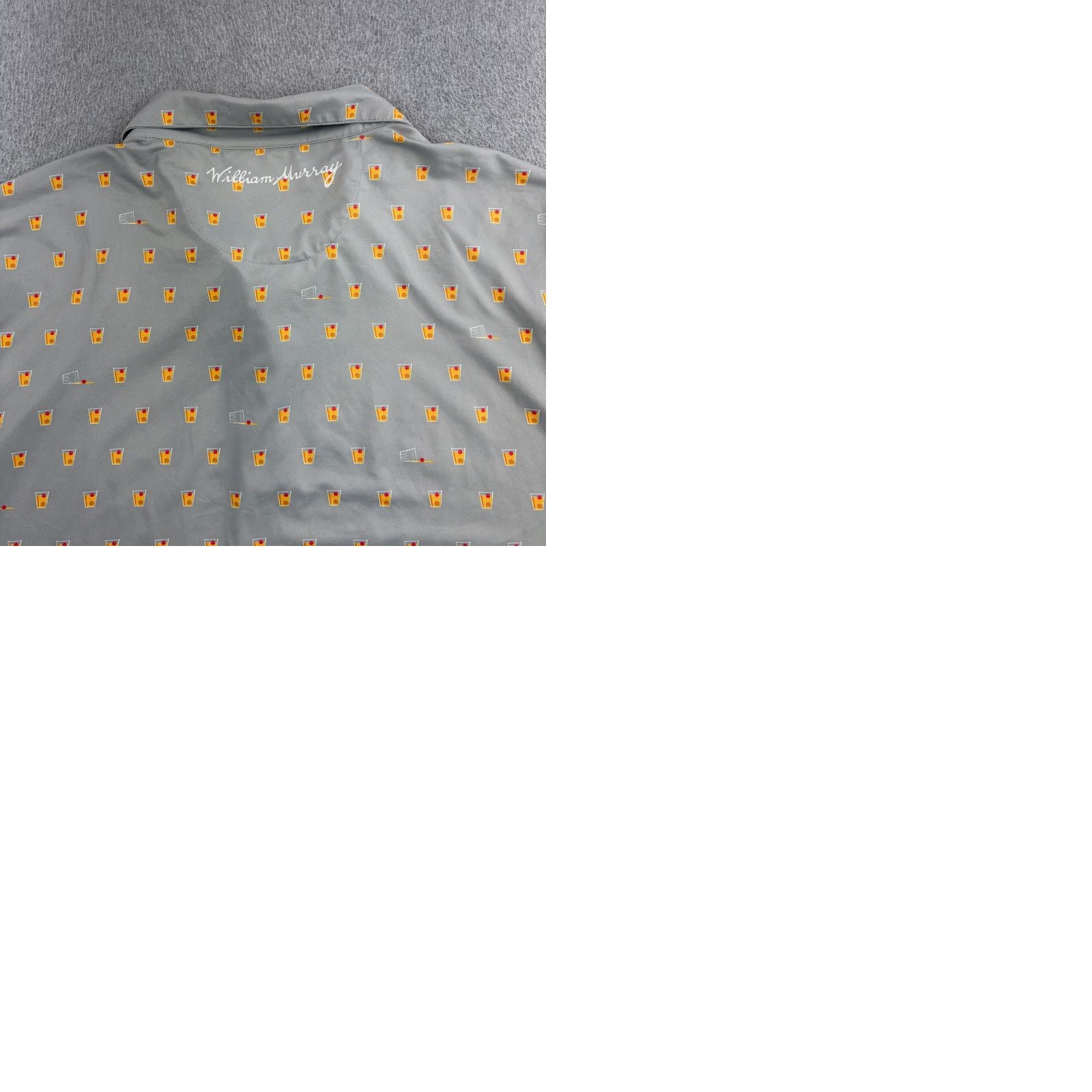 Vintage William Murray Polo Shirt Mens XL Gray Cocktail Print Golf Performance Adult Polo Short Sleeve Gray Cocktail Print Mens XL Size US XL / EU 56 / 4 - 9 Thumbnail