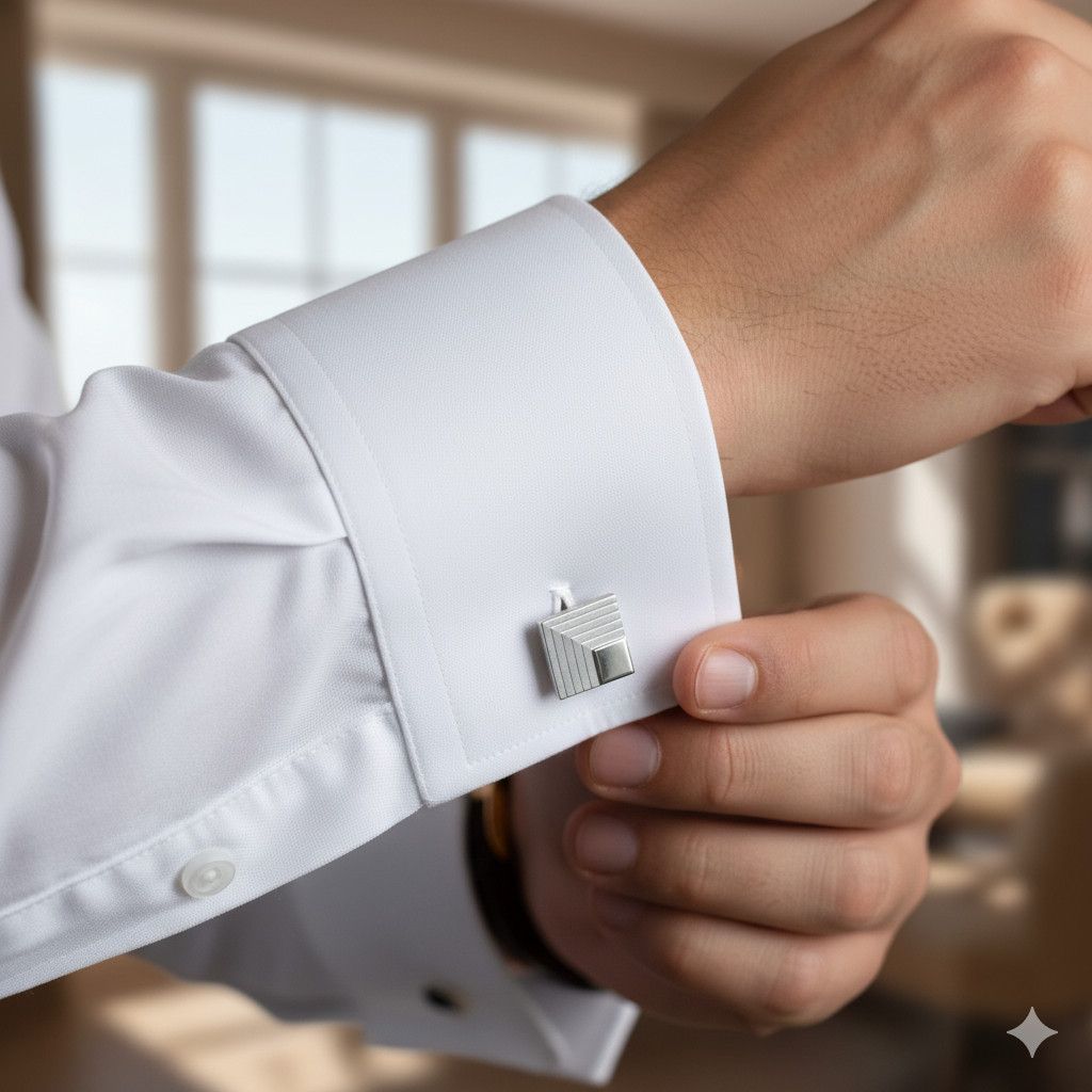 Other Swank Cufflinks Silver Tone Geometric Stepped Polished Size ONE SIZE - 2 Thumbnail