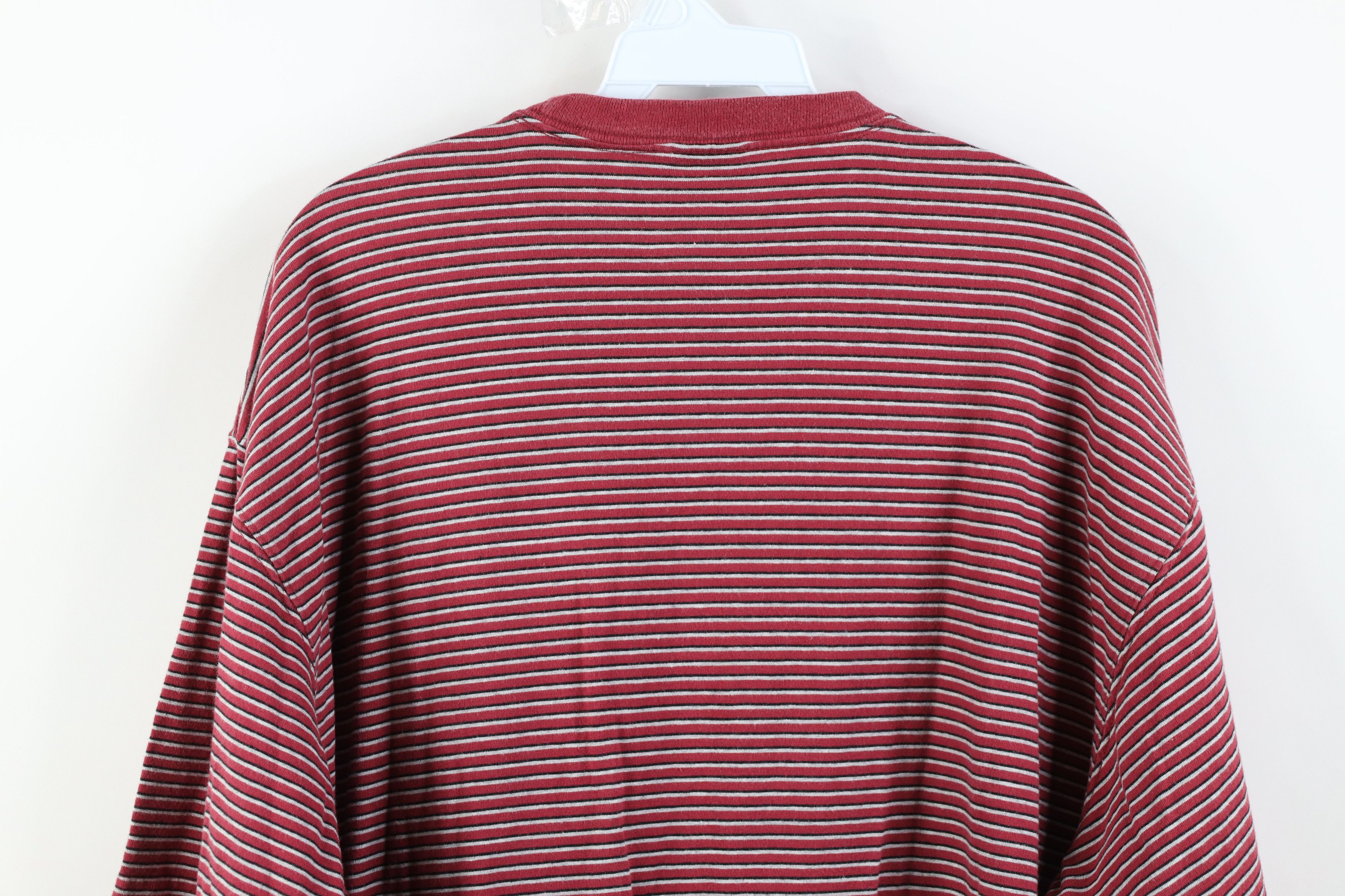 Vintage Vintage 90s Streetwear Heavy Striped Cotton T-Shirt Red Size US XL / EU 56 / 4 - 8 Thumbnail