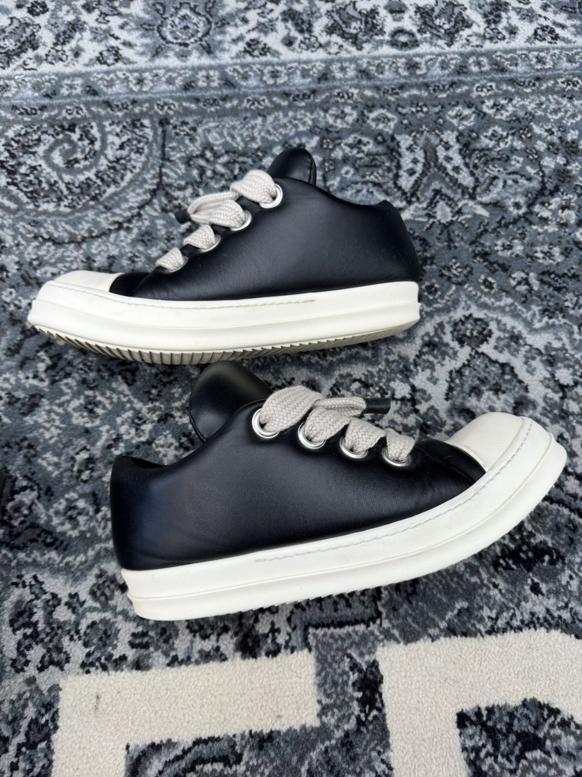 Rick Owens Rick Owens Hollywood Jumbo Laced Low 'Black Milk' Size US 11 / EU 44 - 1 Thumbnail