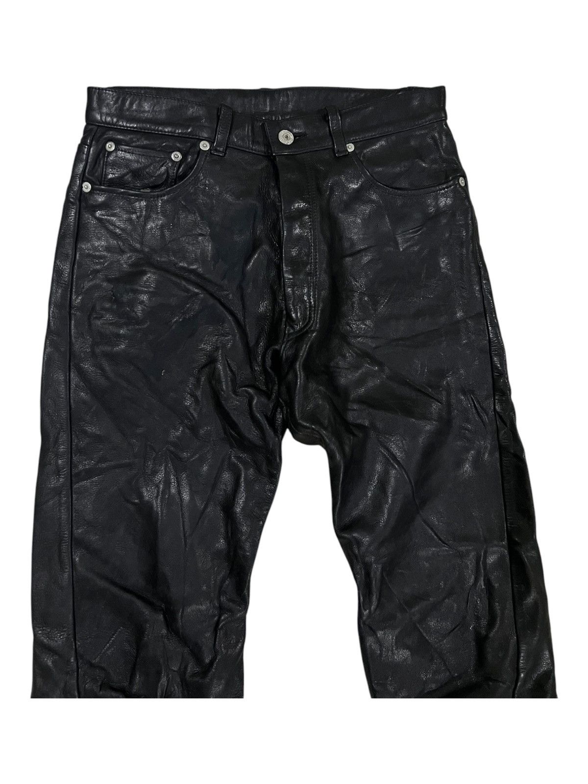 Genuine Leather 🇯🇵 Leather Craft FREEDOM Cowhide Shiny Leather Biker Pants Size US 29 - 4 Thumbnail