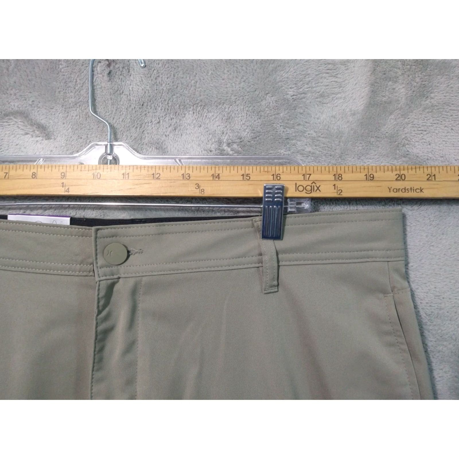 Hurley Hurley Pants Mens 40x29 Green Jet Set Tech Straight Leg Stretch Rise Mid Regular Inseam 29 Solid Folded Front Zip Button Casual Pants Size US 40 / EU 56 - 3 Thumbnail