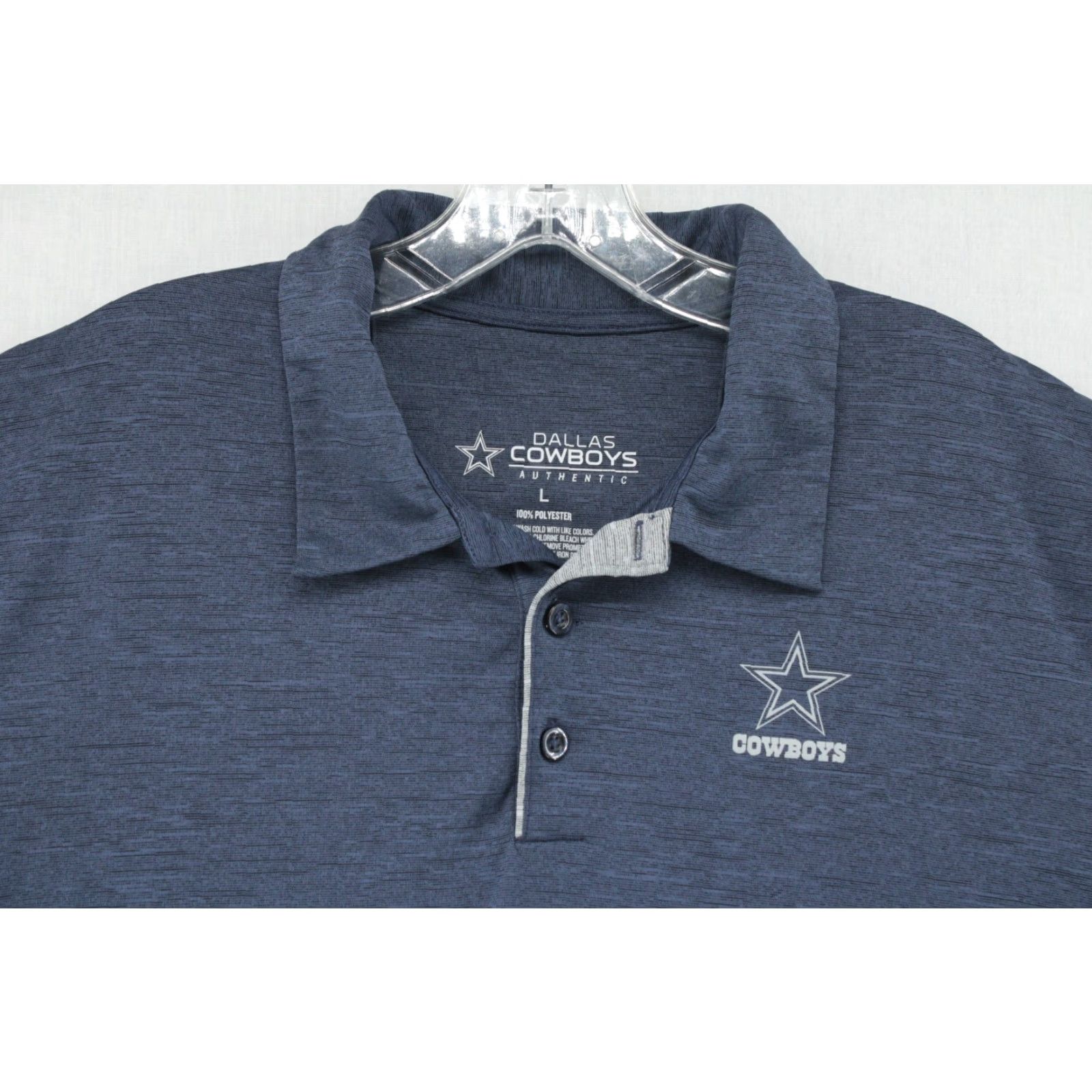 NFL Dallas Cowboys Polo Shirt Short Sleeve 100% Polyester L Blue Men Regular Shirt Polo URL? Size US L / EU 52-54 / 3 - 2 Thumbnail
