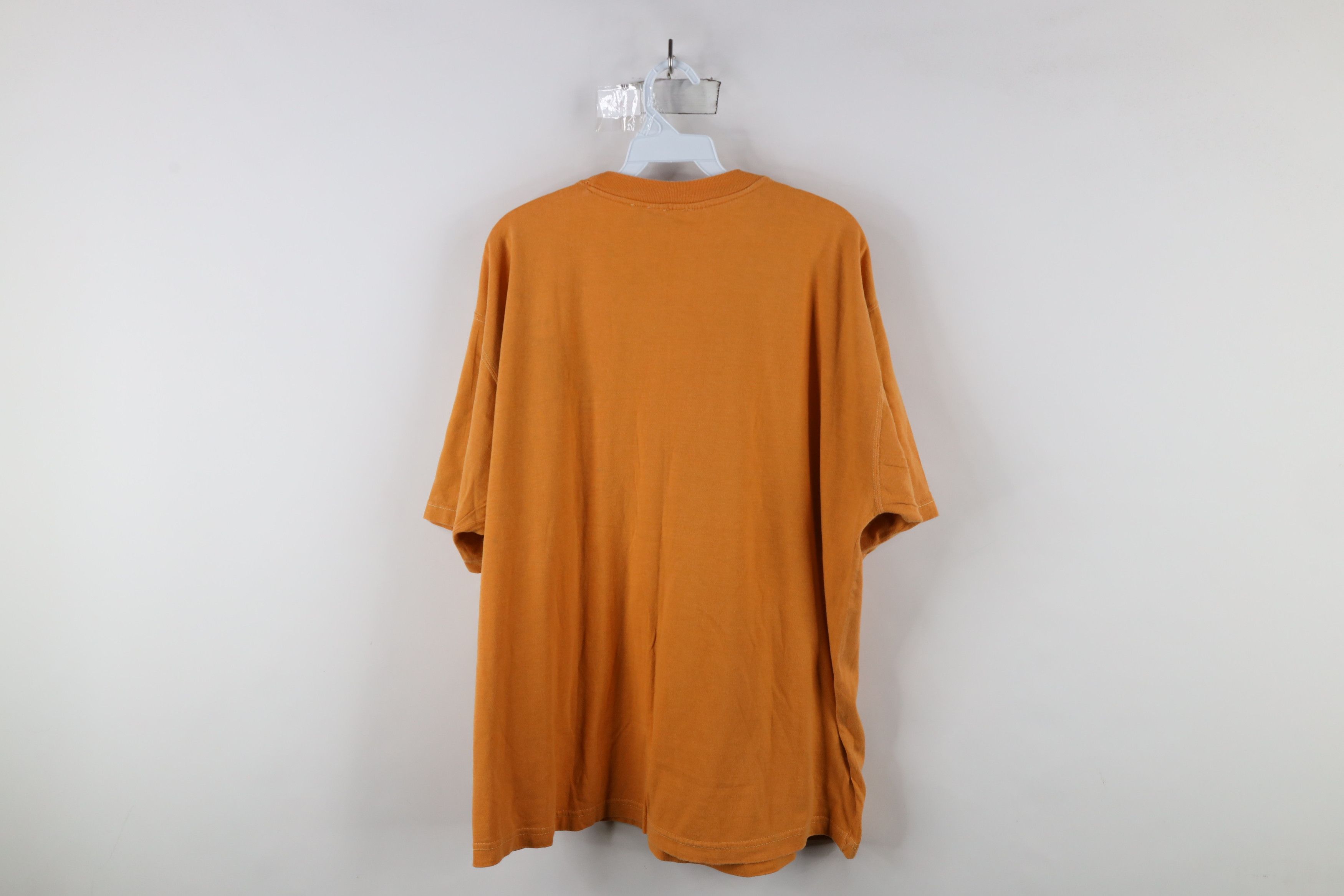 Vintage Vintage 90s Streetwear Blank Baggy Fit Pocket T-Shirt Orange Size US M / EU 48-50 / 2 - 9 Thumbnail
