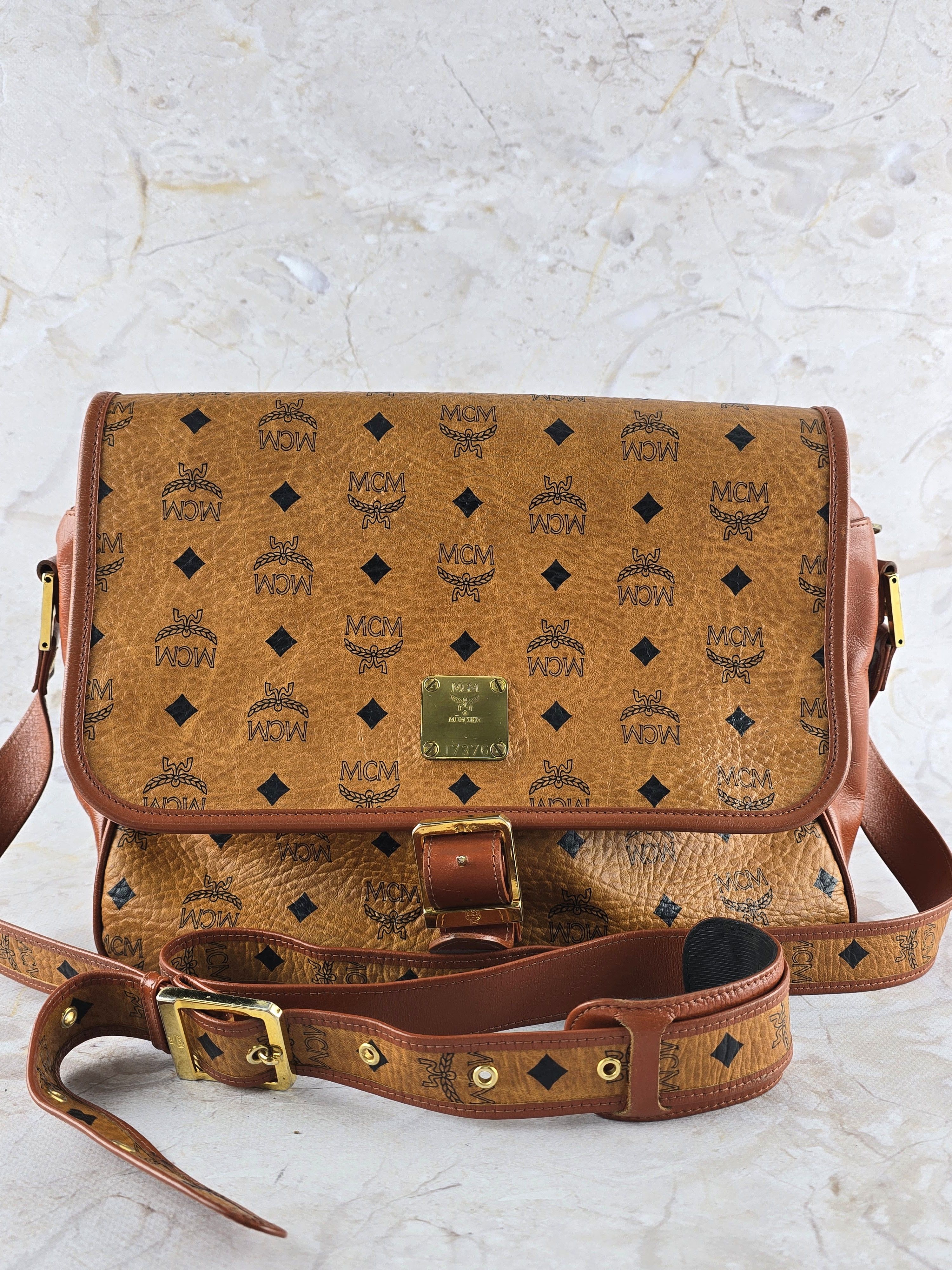 MCM MCM Satchel Bag Vintage Cognac Monogram leather Size ONE SIZE - 2 Thumbnail
