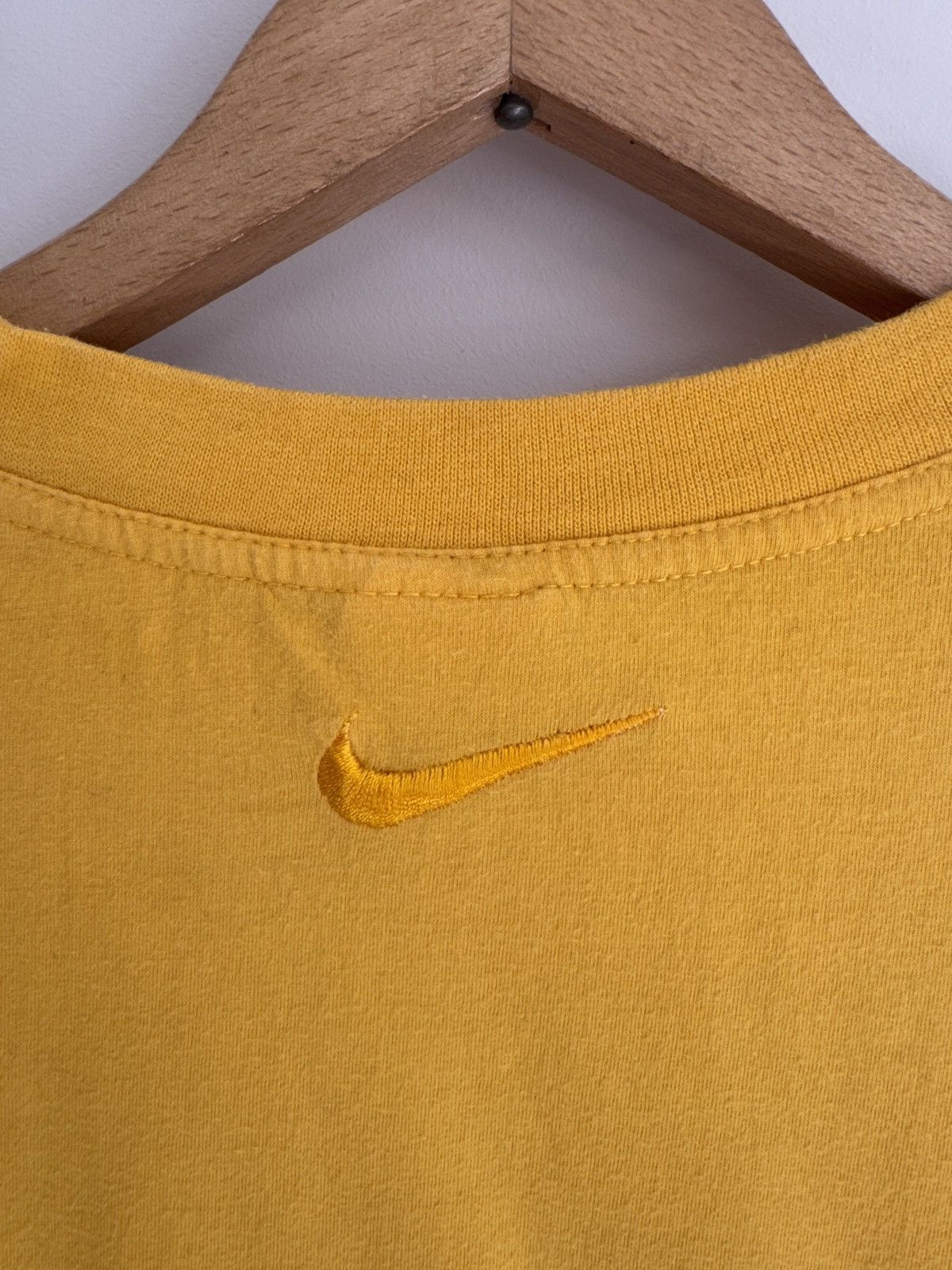 Nike Vintage Nike Yellow Embossed Logo Tee - Made in USA - Size L Size US L / EU 52-54 / 3 - 9 Thumbnail