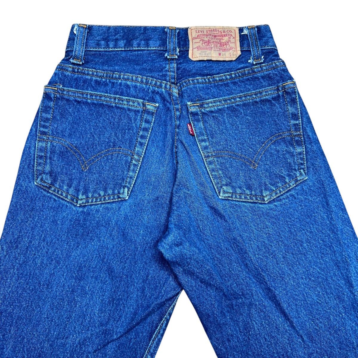 Levi's Vtg 1980s Levi’s 701 Button Fly Student USA Blue Denim Pants Size 24" / US 00 / IT 34 - 7 Thumbnail