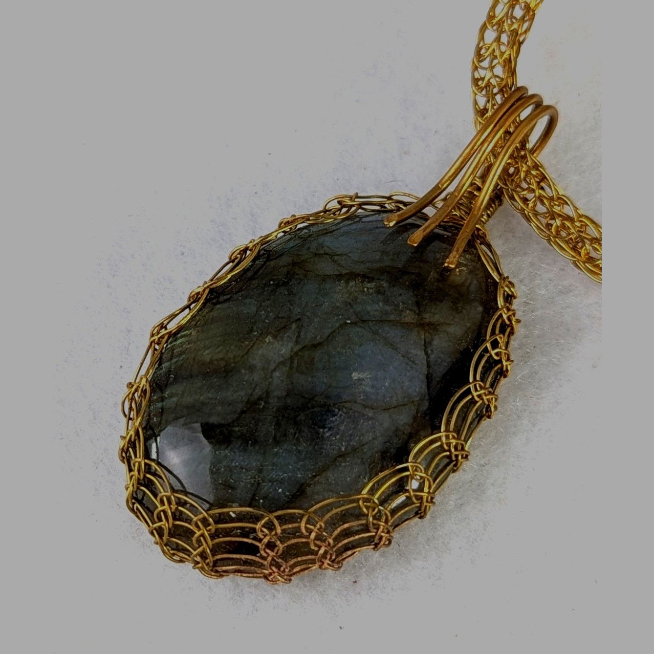 Other Labrodite and aged red brass wirewoven viking knit L to 22" Size ONE SIZE - 1 Thumbnail