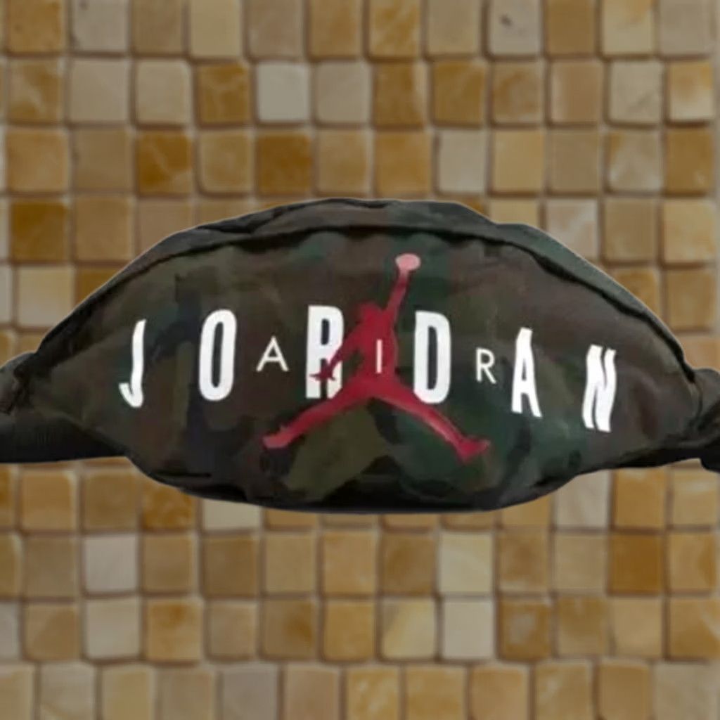 Jordan Brand Nike AIR JORDAN CAMO CROSS-BODY BAG BLACK/RED FANNY PACK BELT 9B0533-023 Size ONE SIZE - 1 Preview