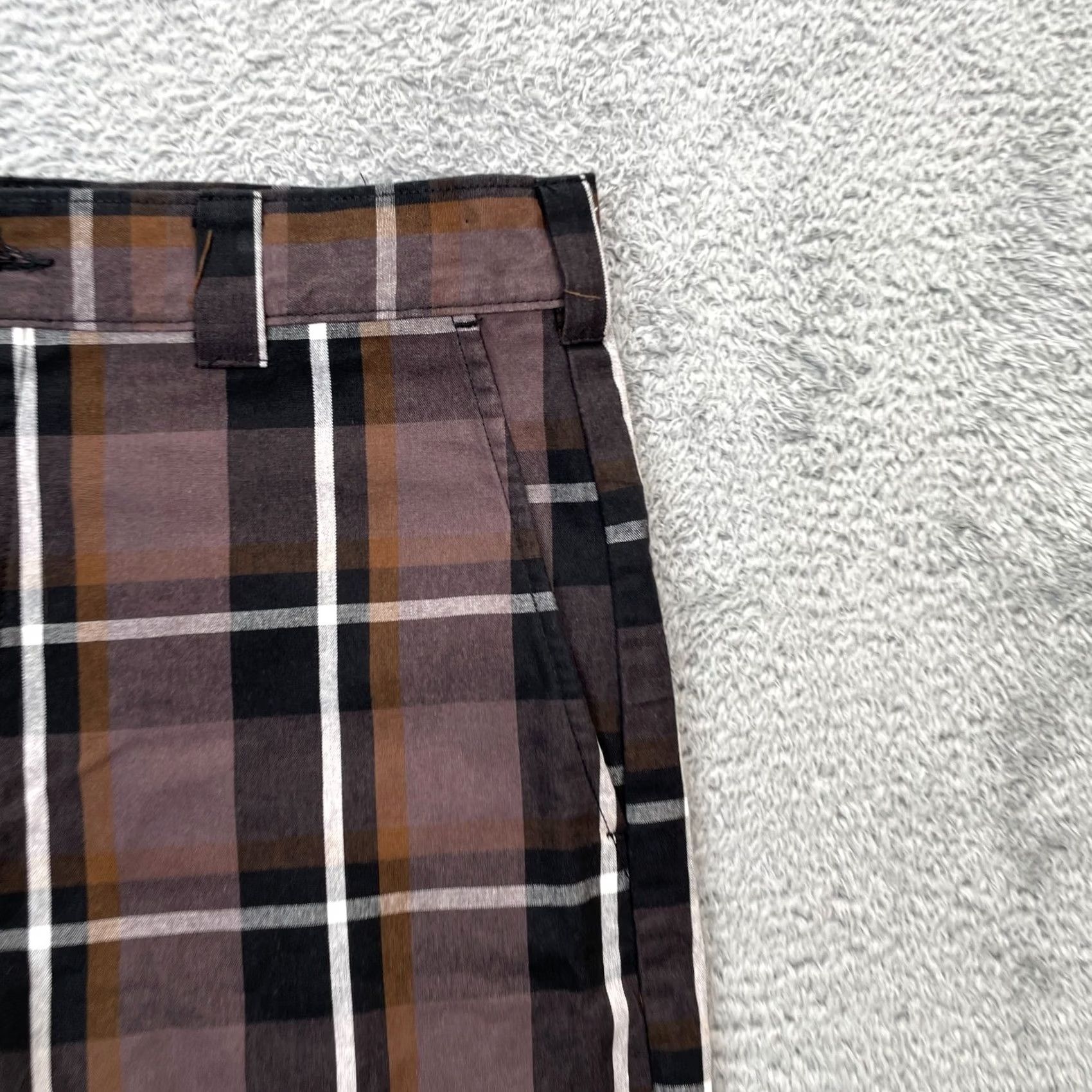 Dickies Dickies Mens 30 Purple Cargo Pockets Tartan Plaid Logo Cotton Regular Fit Shorts Size US 32 / EU 48 - 4 Thumbnail