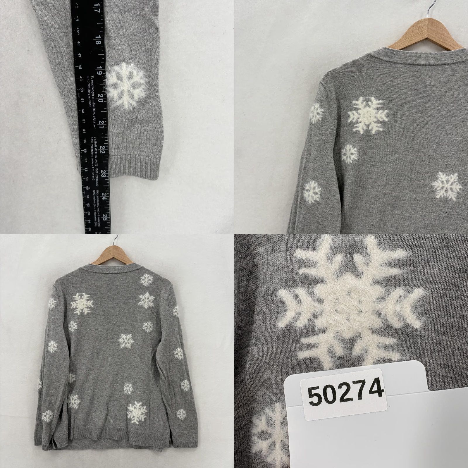 Talbots Talbots Sweater Womens Large Gray Snowflake Cashmere Knit Crew Neck Christmas Size L / US 10 / IT 46 - 8 Thumbnail
