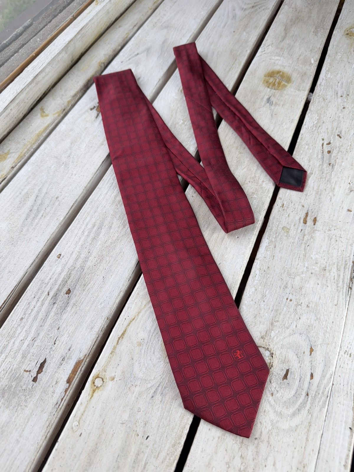 Designer × Lanvin Lanvin Paris Red Silk Tie Geometric Pattern France Size ONE SIZE - 1 Thumbnail