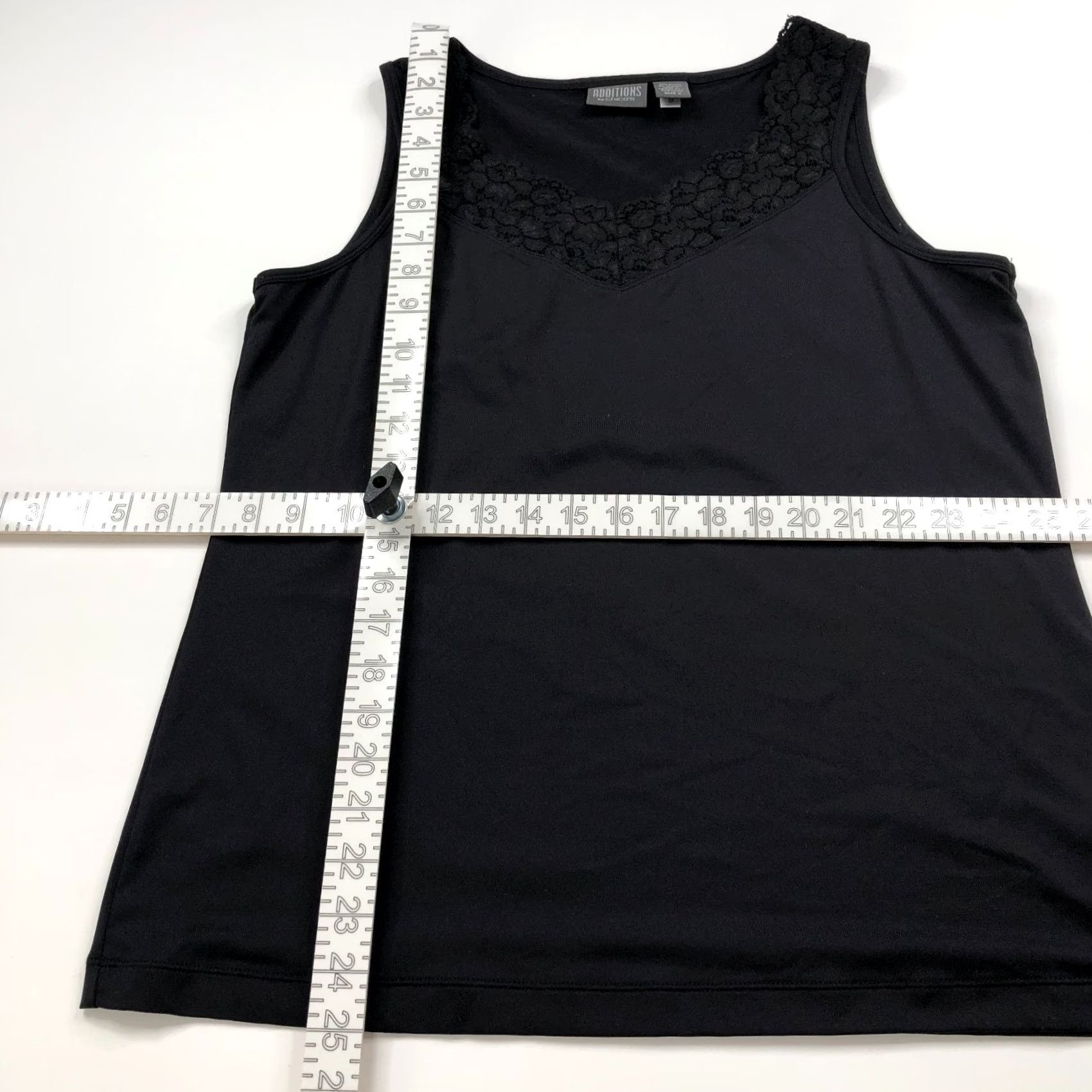 Vintage Chico's Tank Top Blouse Black MINT Nylon Spandex Pullover Sleeveless Round Neck 2 Lace Basic Casual Womens Size XS / US 0-2 / IT 36-38 - 3 Thumbnail