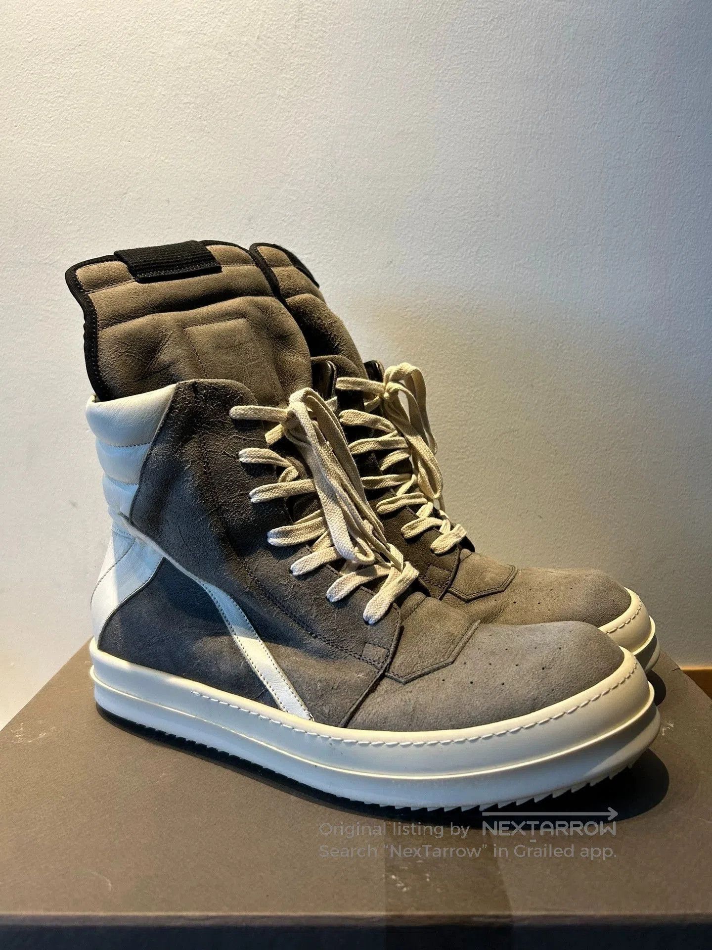Rick Owens rick owens gray suede high-top sneakers size 43. Size US 10 / EU 43 - 3 Thumbnail