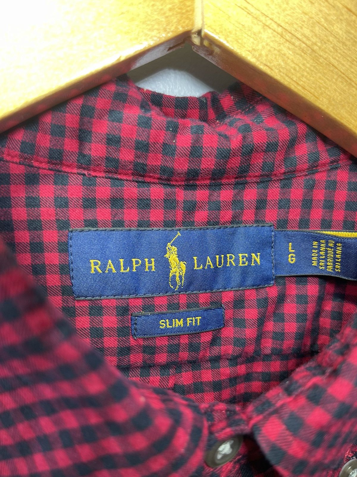 Polo Ralph Lauren Ralph Lauren Button Shirt Men’s Sz L Red Plaid Slim Fit L/S Size US L / EU 52-54 / 3 - 3 Thumbnail