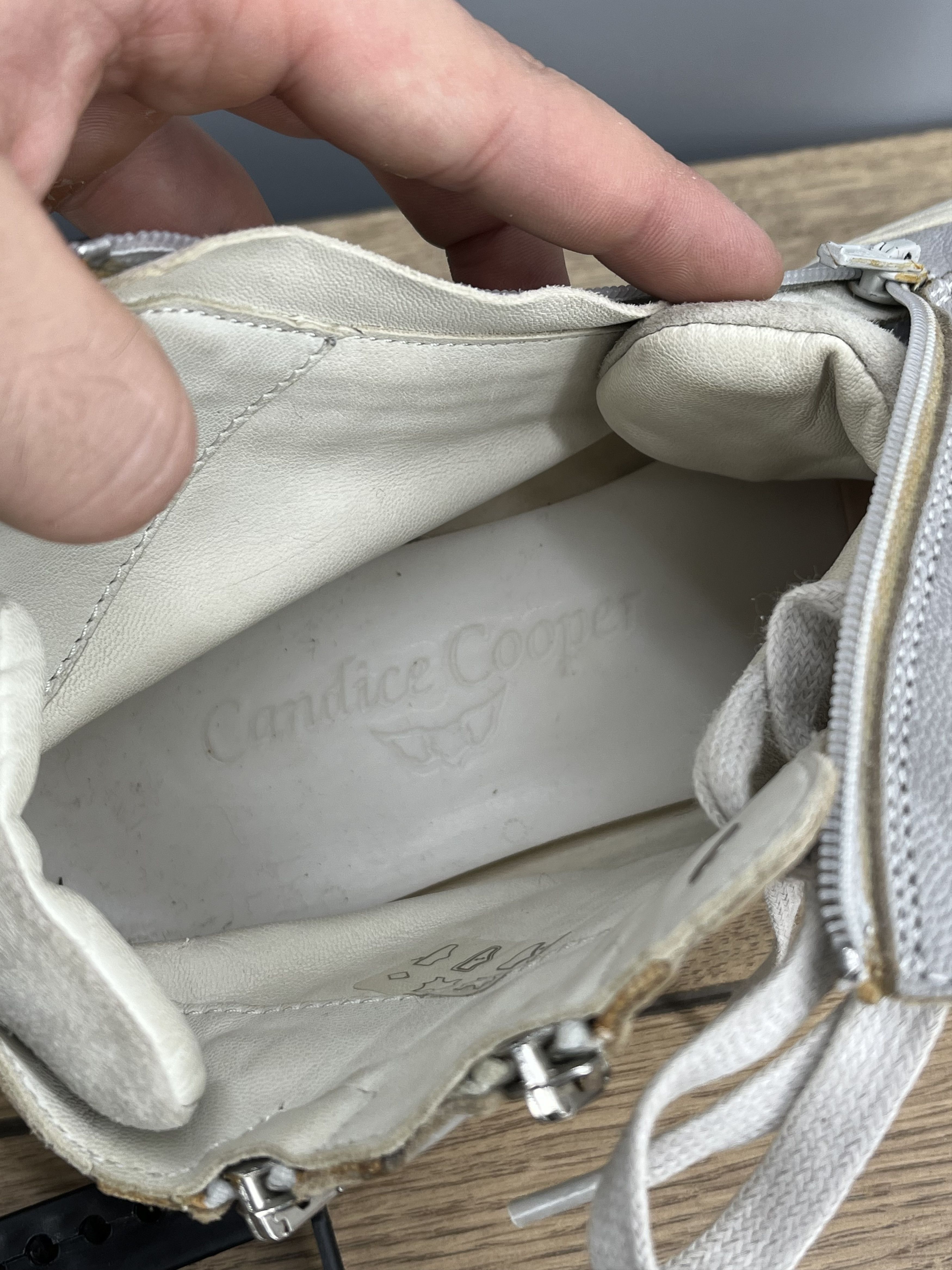 Vintage Candice Cooper Hi-Top Leather Sneakers EU 41 Gray Size US 9.5 / IT 39.5 - 15 Thumbnail