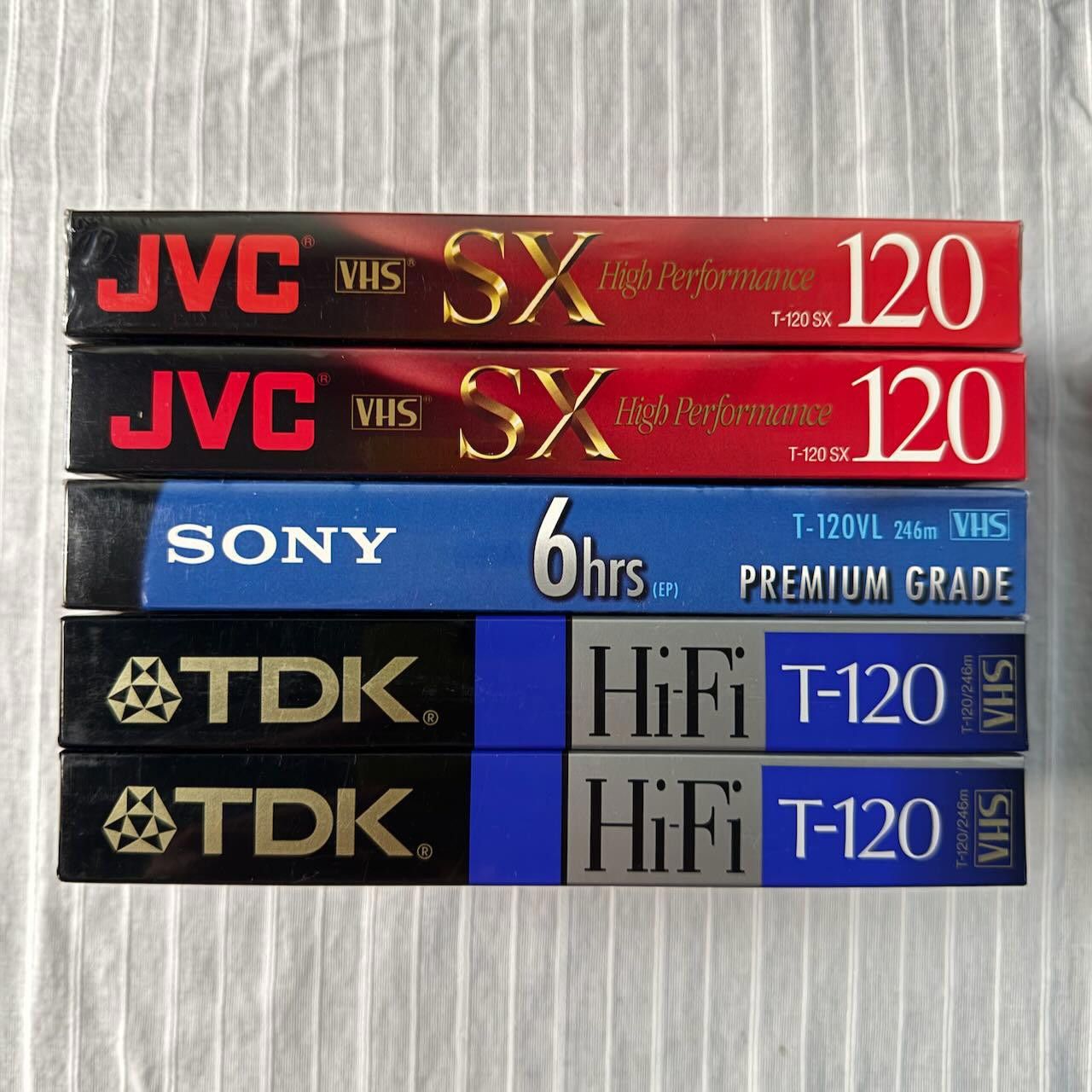 Designer Lot of 5 VTG VHS Cassette Tape JVC Sony TDK High Performance Size ONE SIZE - 1 Thumbnail