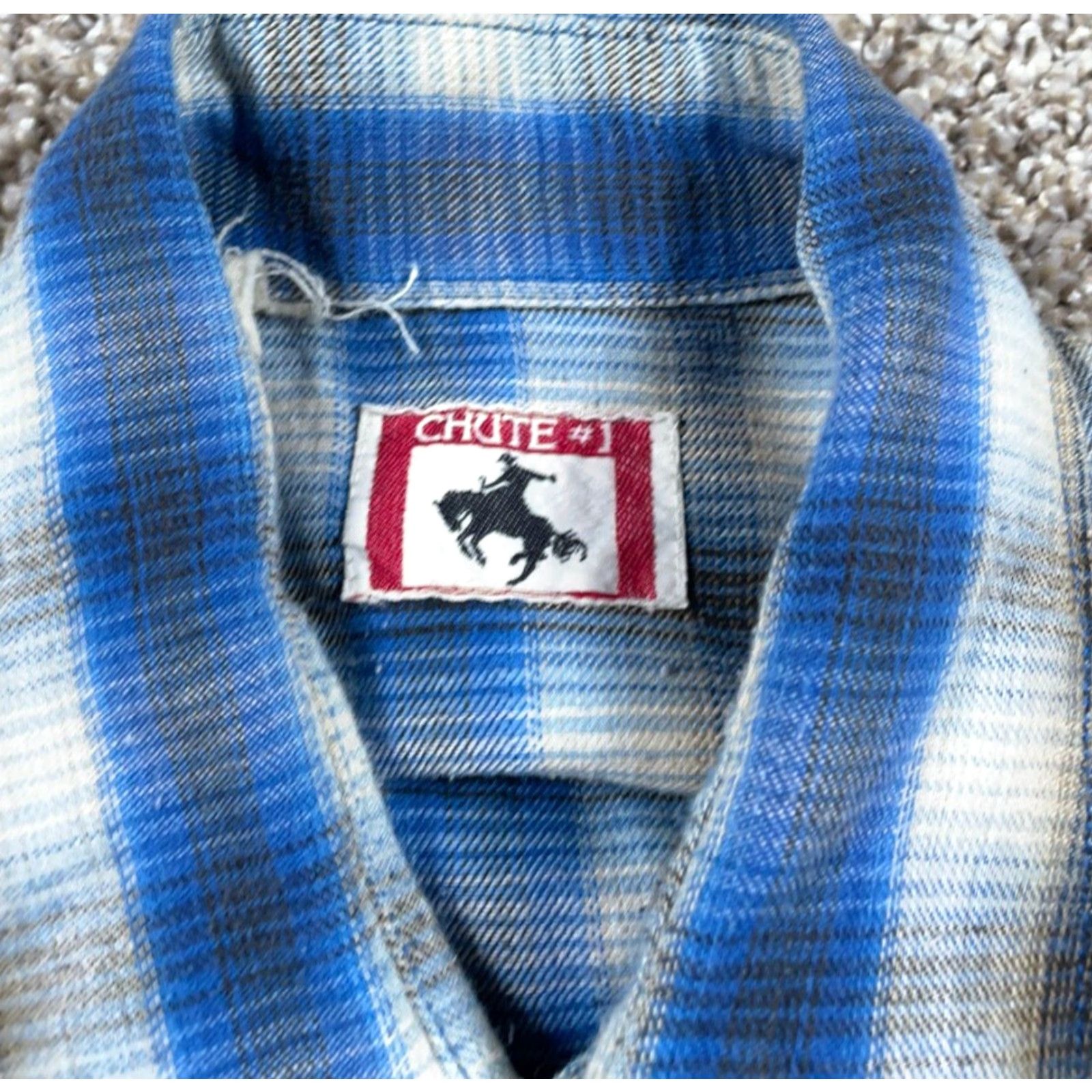 Vintage VINTAGE Men's 80s Shadow Plaid Flannel Western Shirt Medium Casual Workwear Gray Blue Pearl Snap Size US M / EU 48-50 / 2 - 4 Thumbnail