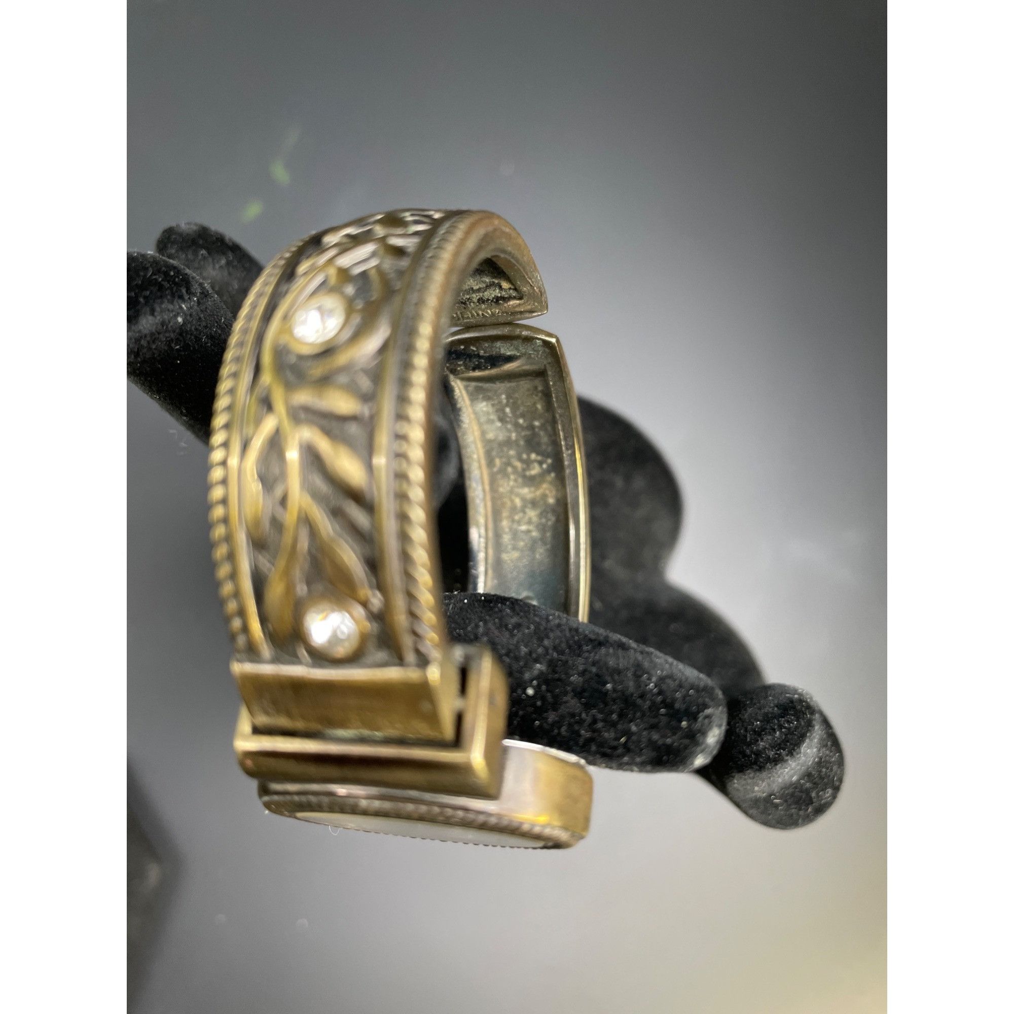 Geneva Geneva Platinum Women's Bangle/Cuff Watch bronze/ rhinestone Size ONE SIZE - 6 Thumbnail