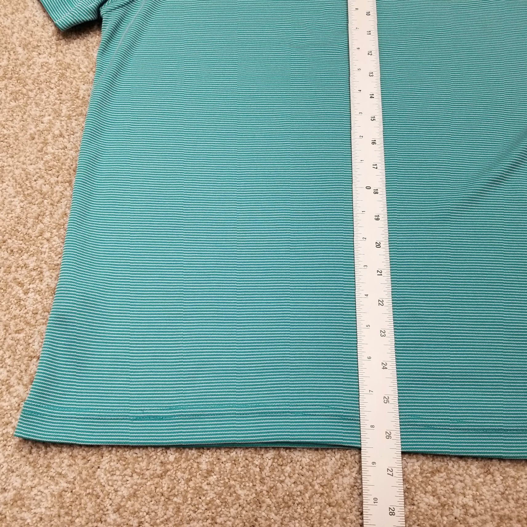 Vintage B Line Sport Polo Shirt Mens M Green Striped Golf Casual 100% Polyester Size US M / EU 48-50 / 2 - 6 Thumbnail
