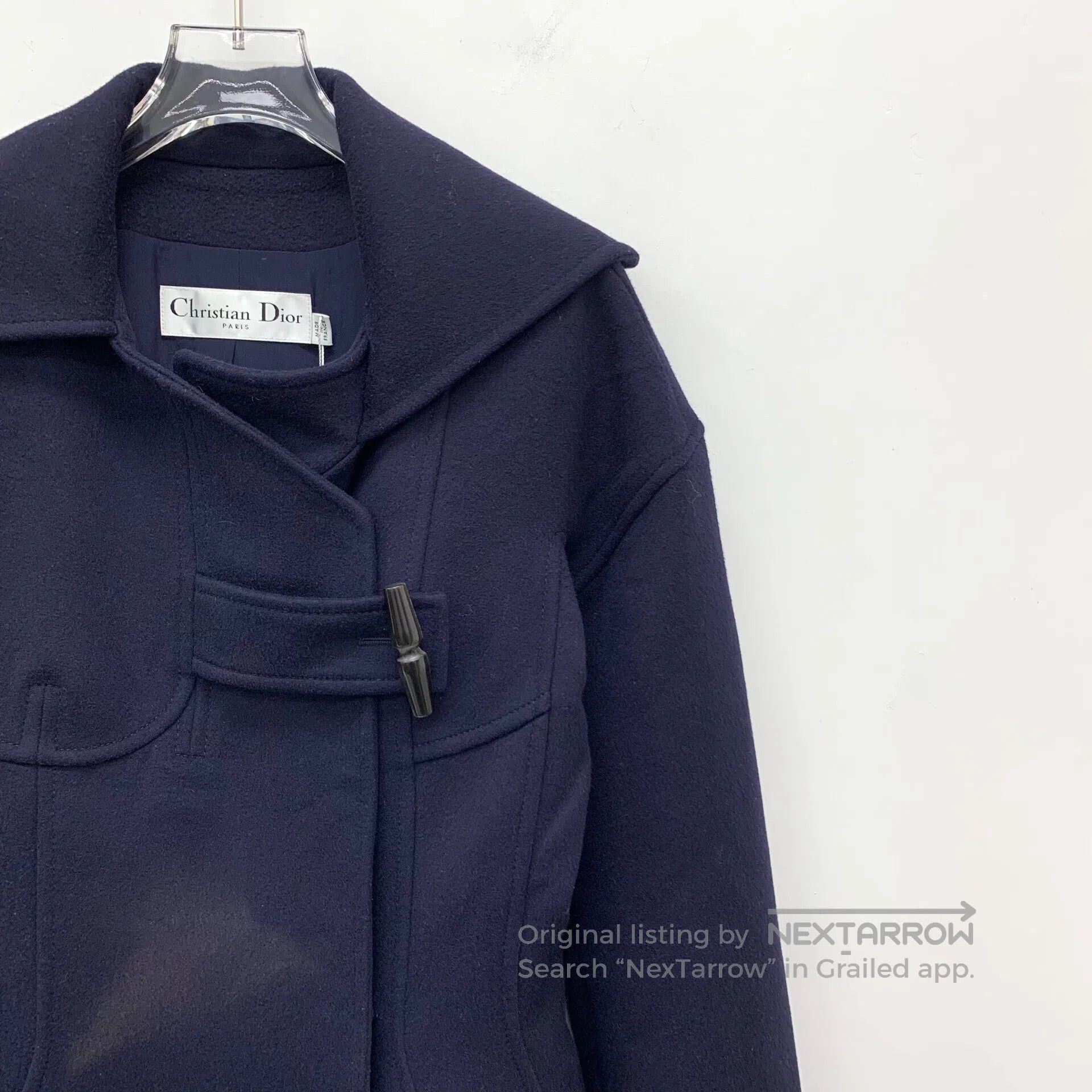 Dior Dior Navy Blue Wool Collar Toggle Long Sleeve Overcoat Coa Size XS / US 0-2 / IT 36-38 - 3 Thumbnail