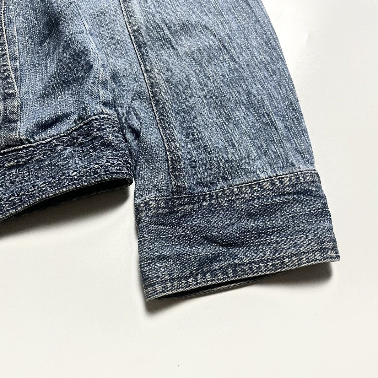 Japanese Brand Semantic Unique Pattern double zipper denim jacket Size US S / EU 44-46 / 1 - 11 Thumbnail