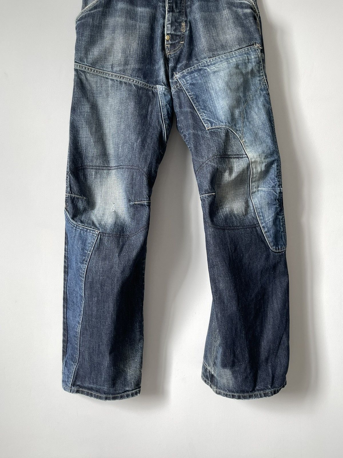 G-Star G-Star Raw Patchwork Double Knee Faded Denim Y2k Jeans Size US 33 - 4 Thumbnail