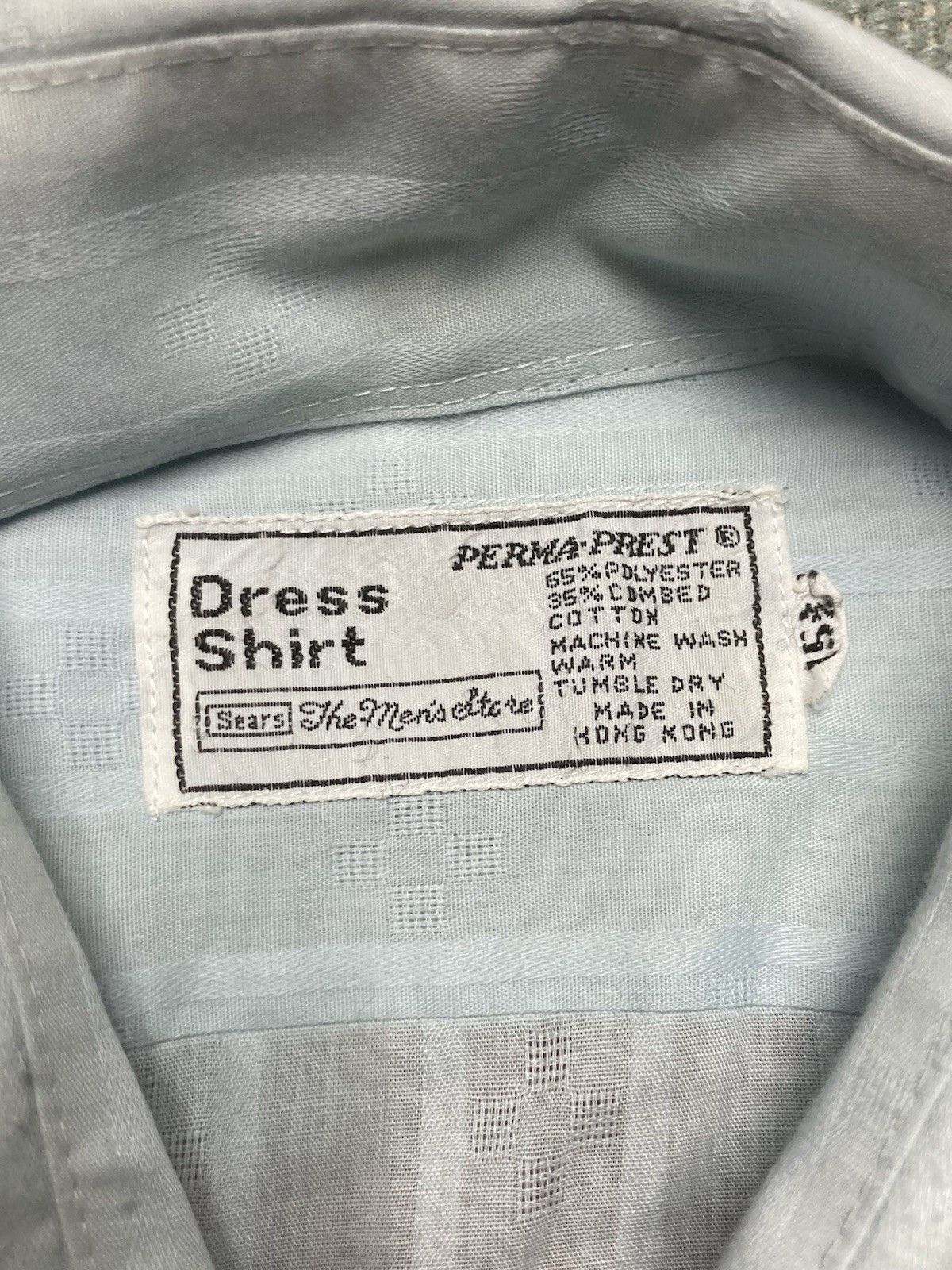 Sears × Vintage 70s button shirt sears poly cotton lightweight blue medium Size US M / EU 48-50 / 2 - 5 Thumbnail