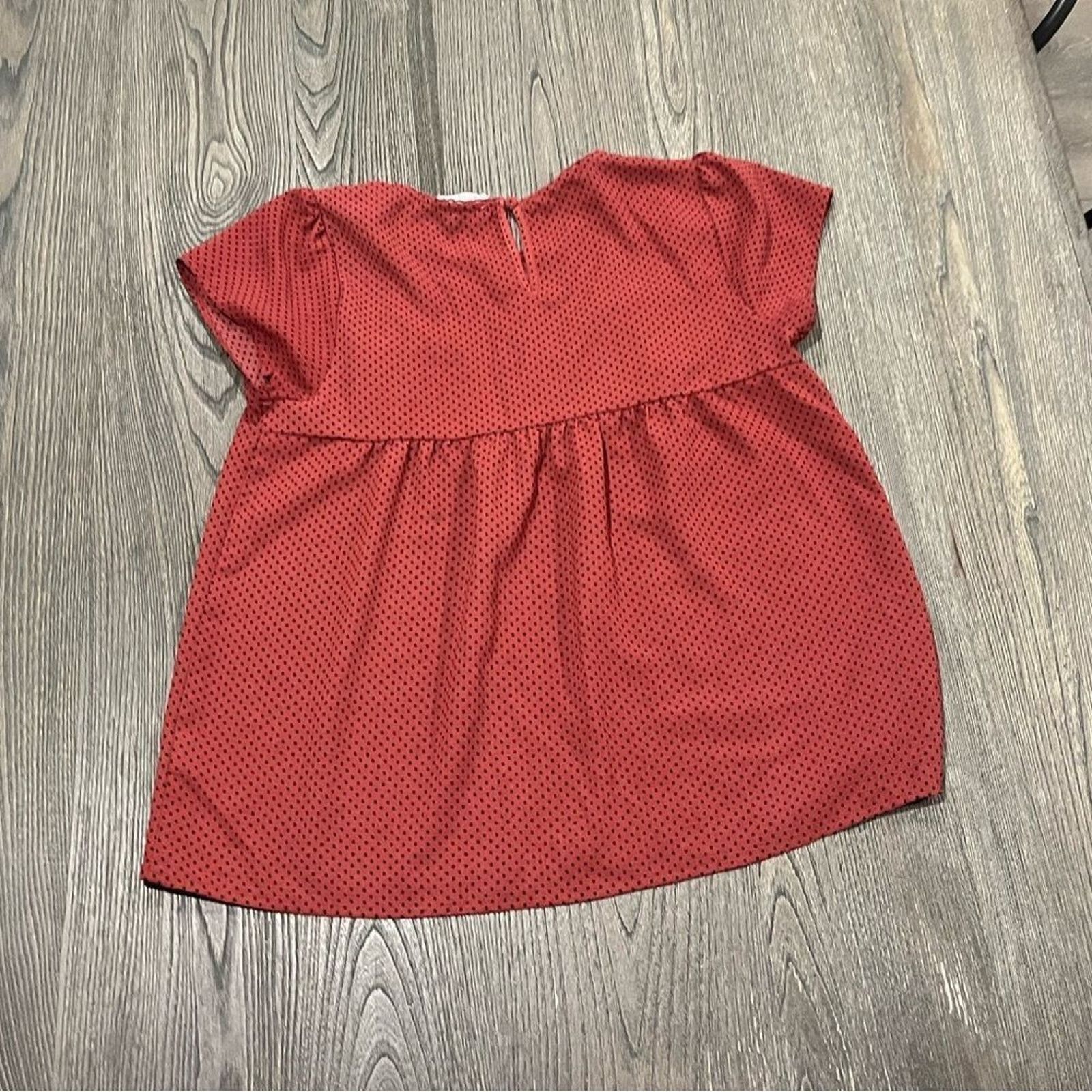 Vintage Sweet Wanderer Brown Black Polkadot Short Sleeve Blouse S Size S / US 4 / IT 40 - 5 Thumbnail