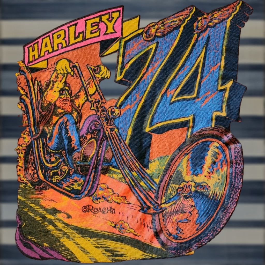 Harley Davidson VINTAGE Harley-Davidson Motorcycles 1974 Graphic Print Sleeveless Women's M Orange Tank Top Size M / US 6-8 / IT 42-44 - 1 Thumbnail