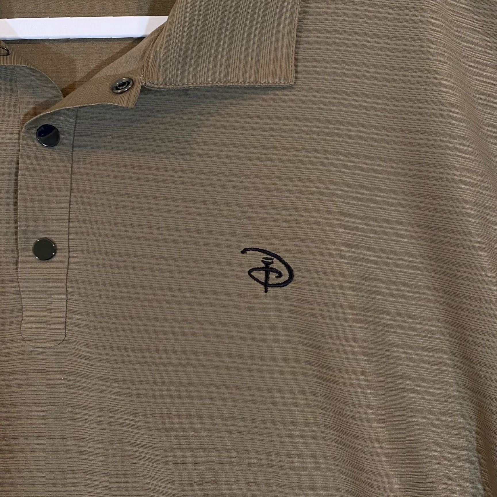 Vintage TIGER WOODS Polo Shirt Mens XL Brown Disney Epcot Golf Shirt S/S Platinum Snap Size US XL / EU 56 / 4 - 3 Thumbnail