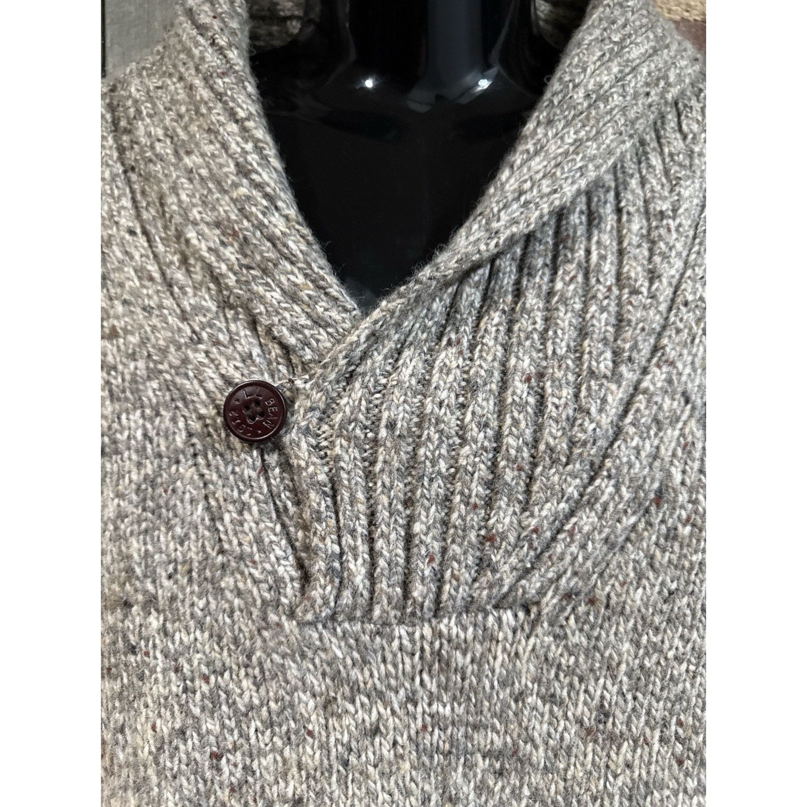 L.L. Bean Chunky Knit Shawl Collar Sweater Men’s XXL Wool Blend EUC Size US XXL / EU 58 / 5 - 4 Thumbnail