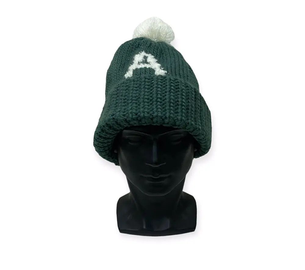 image of Vivian Blue Knit Bobble Beanie Hat, Men's