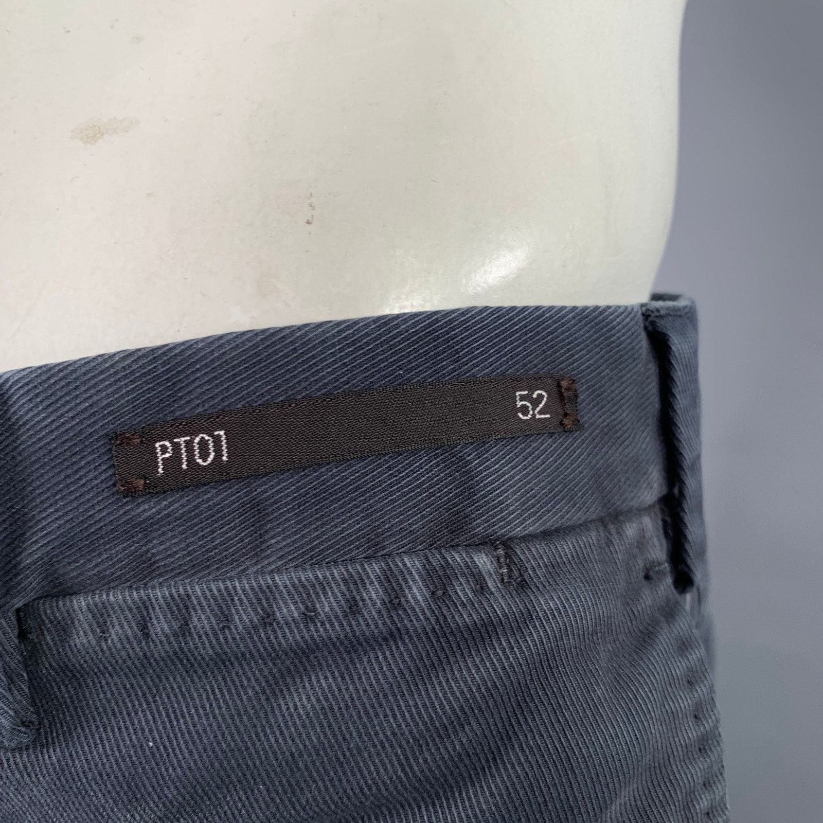 Other PT01 Size 36 Blue Grey Cotton Blend Chino Casual Pants Size US 36 / EU 52 - 2 Thumbnail